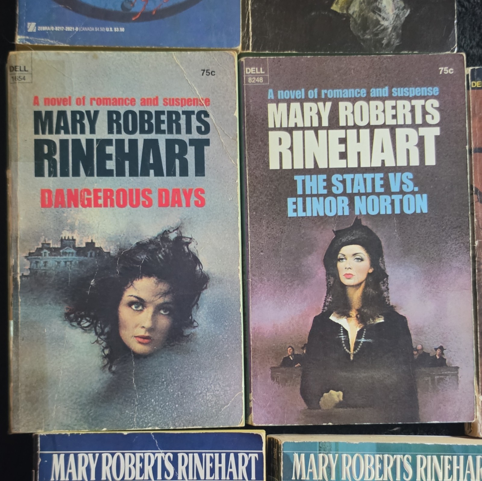 Lot of 8 Vintage Mary Roberts Rinehart Dell Paperback Gothic Mystery Books 60/70