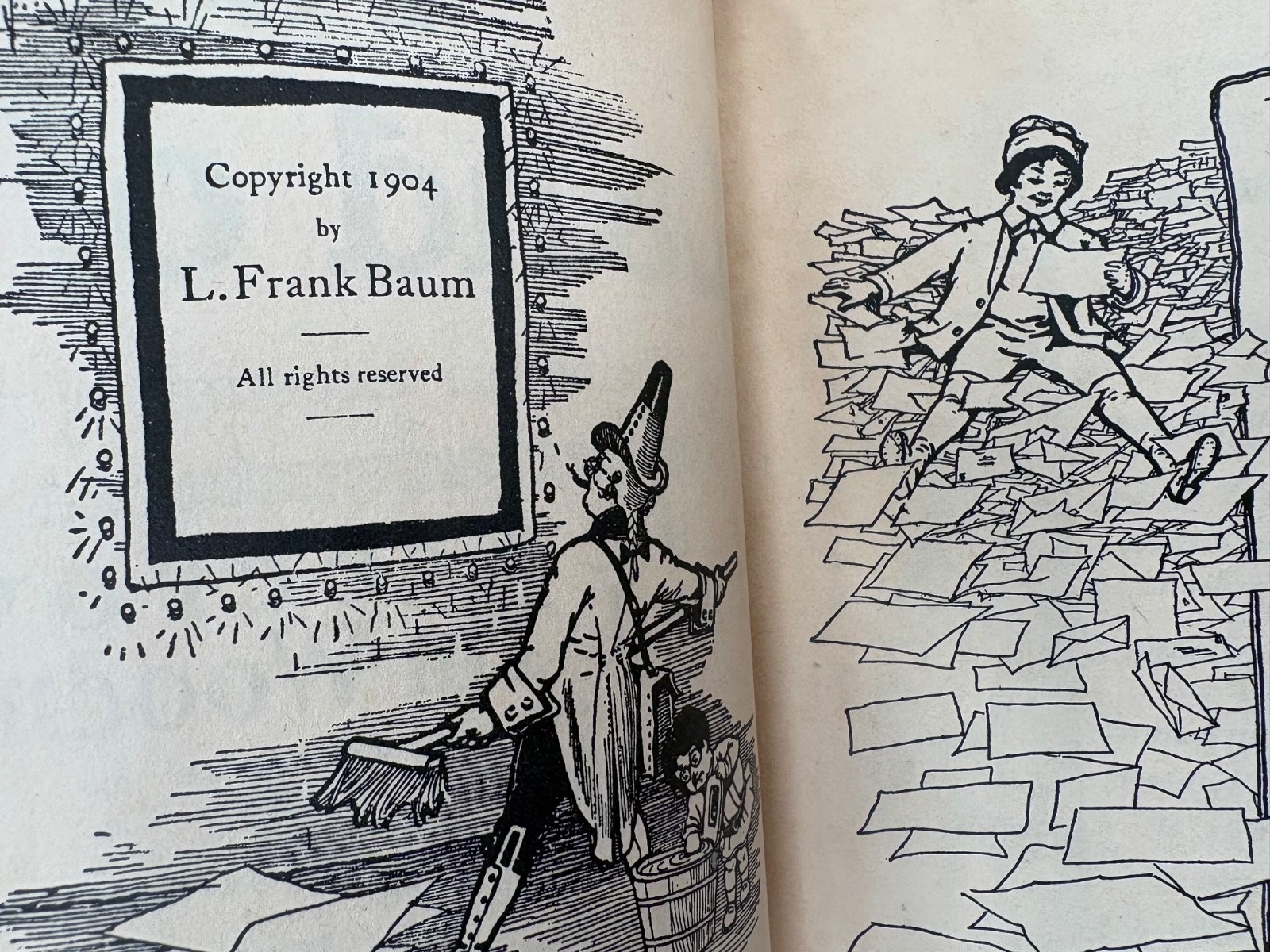 Lot of 3 OZ books L Frank Baum Soft cover Rand McNally Vintage wizard of oz