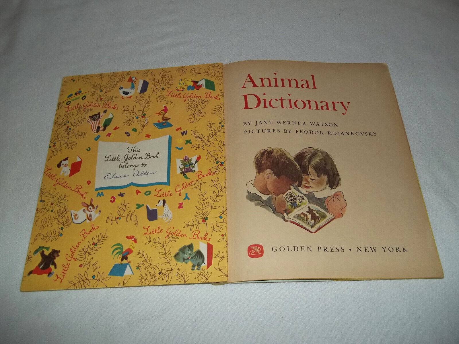 Animal Dictionary – A Little Golden Book #379 – “A” 1st Edition – 1960