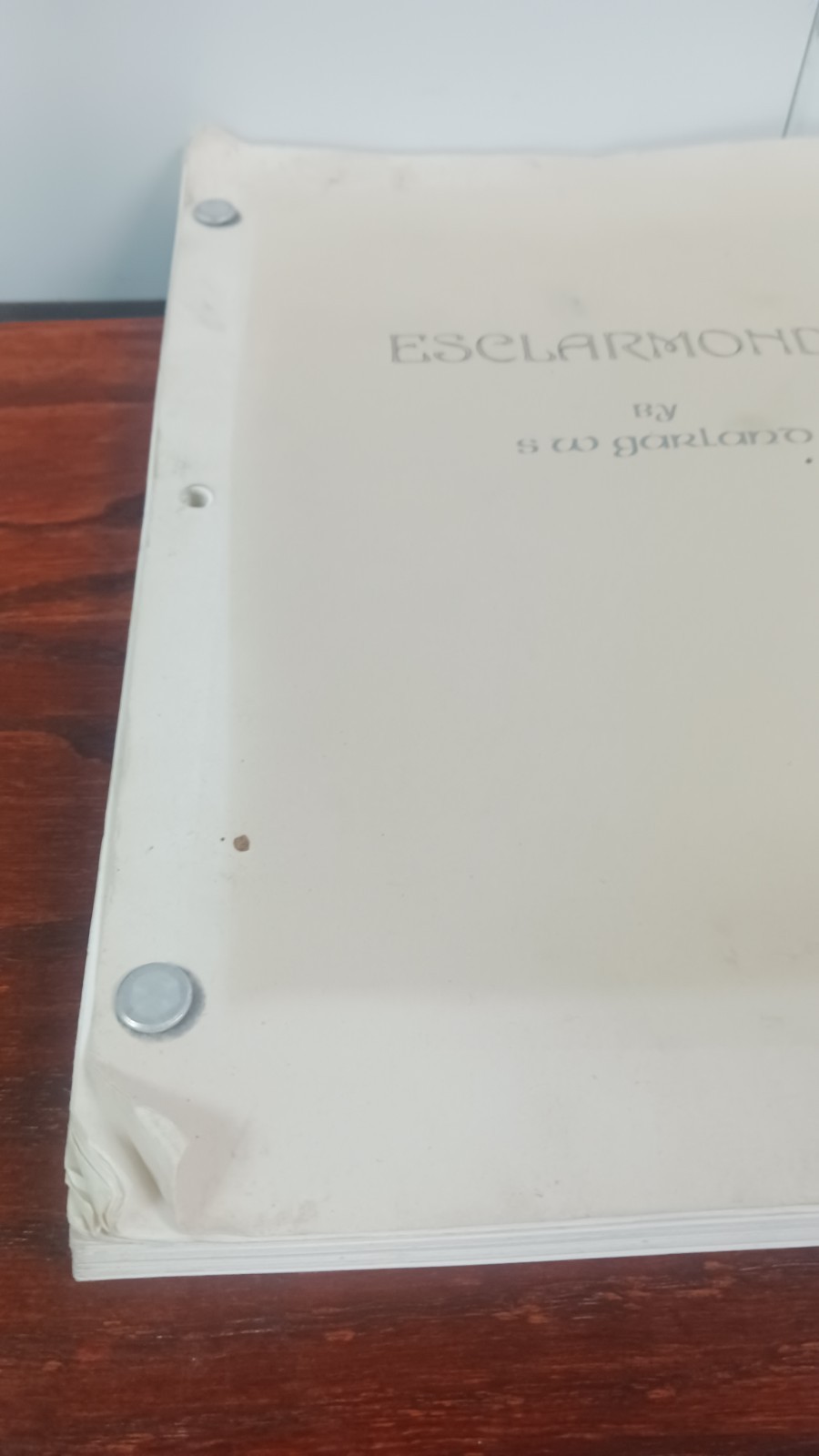 Screenplay Esclarmonde By S W Garland