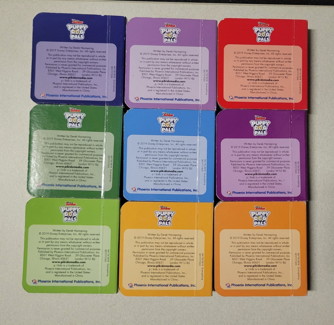 9 Disney Junior Puppy Dog Pals Mini Board Books Kid’s Learn To Read Childrens
