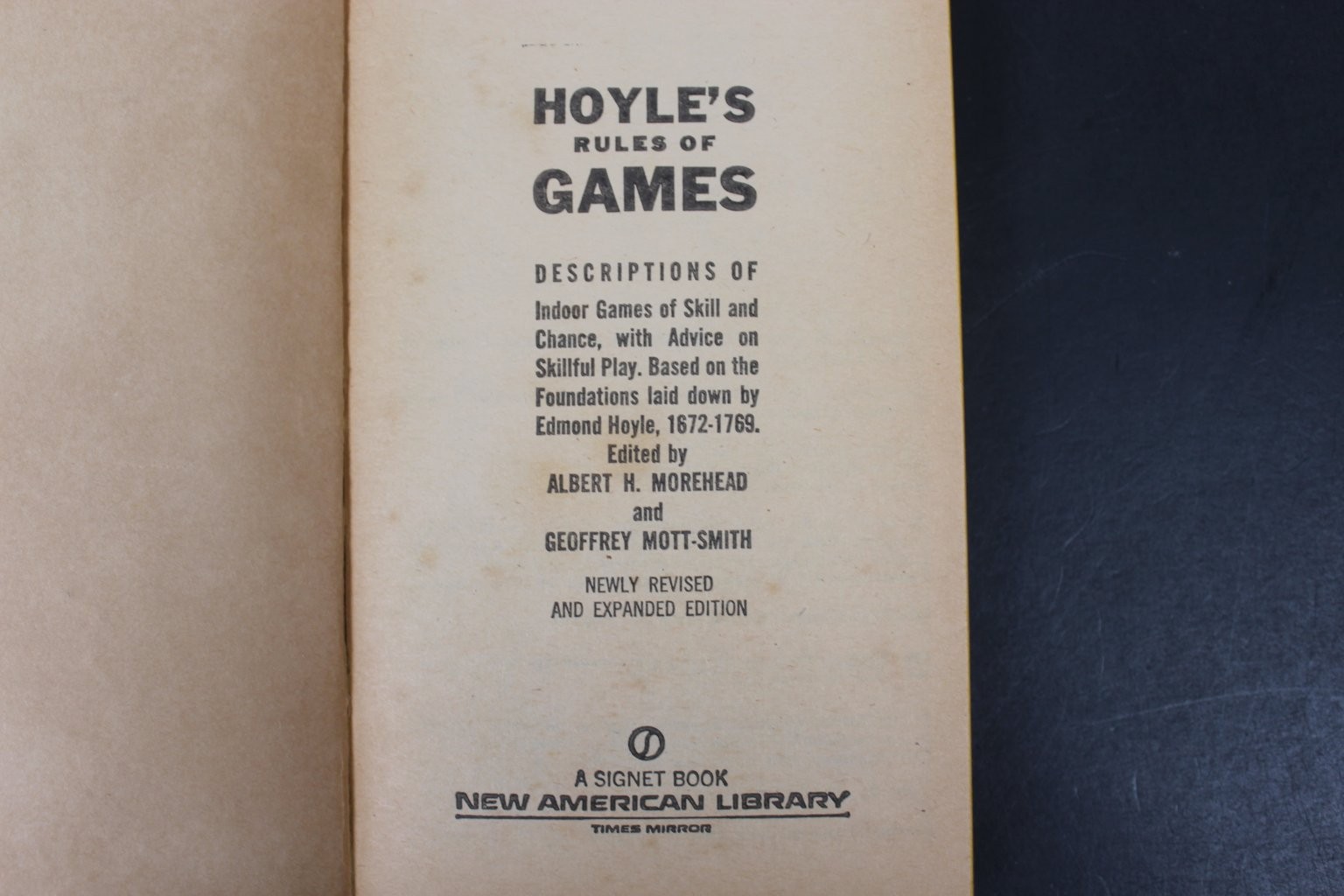 Hoyle’s Rules of Games Morehead Mott-Smith 1970 Card Board Games Guide PB