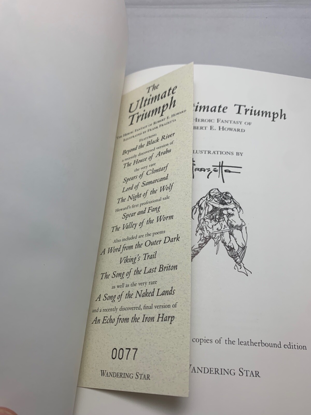 THE ULTIMATE TRIUMPH: Robert E. Howard Leather HC Slipcase #0077 Frazetta Star
