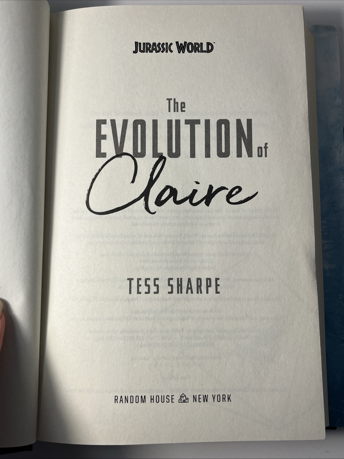 Jurassic World The Evolution of Claire Hardcover Sharpe Tess 1st Edition *RARE*