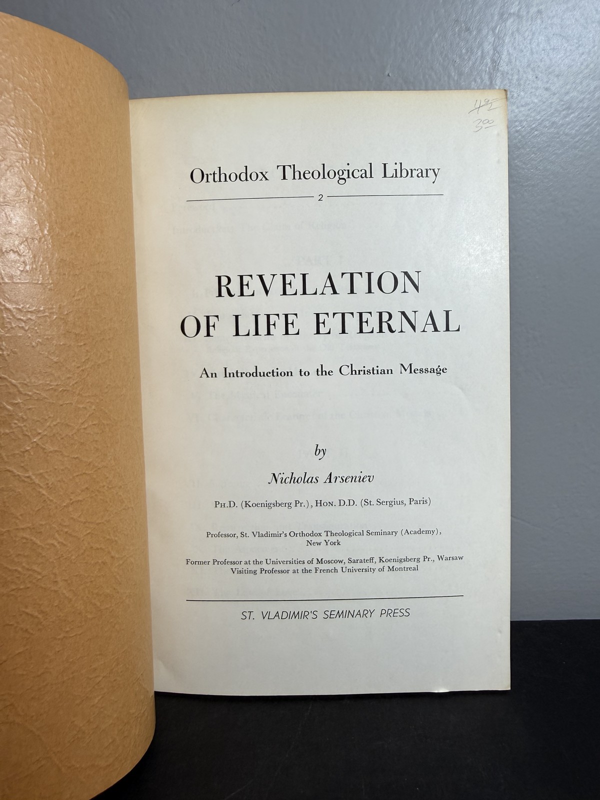 Revelation of Life Eternal Nicholas Arseniev Orthodox Theological Library