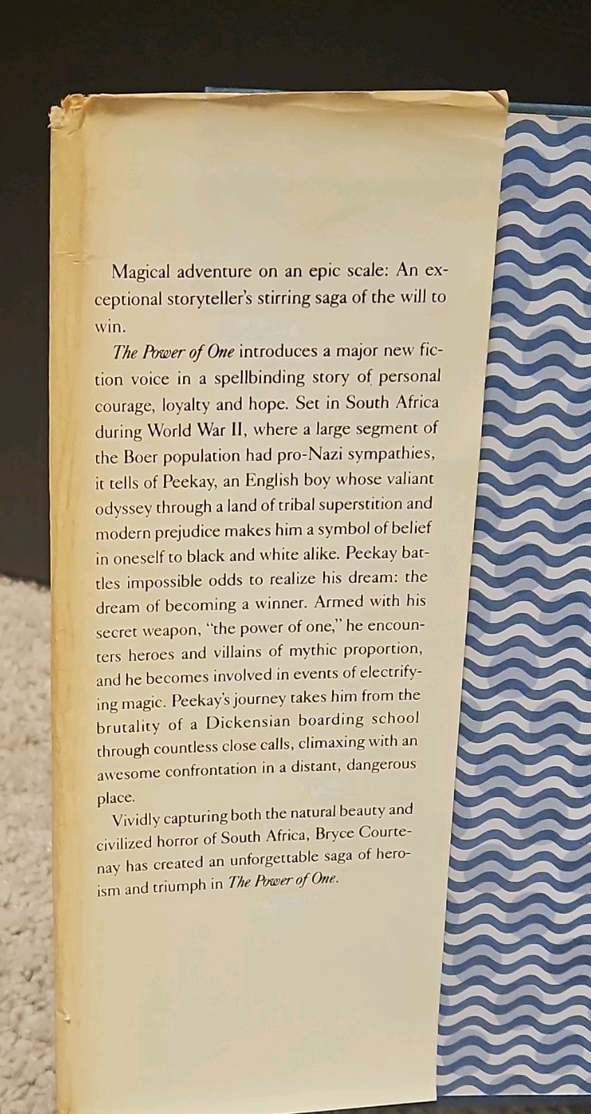 The Power of One by Bryce Courtenay (1989, Hardcover w/ Dust Jacket) BOMC Edtn.