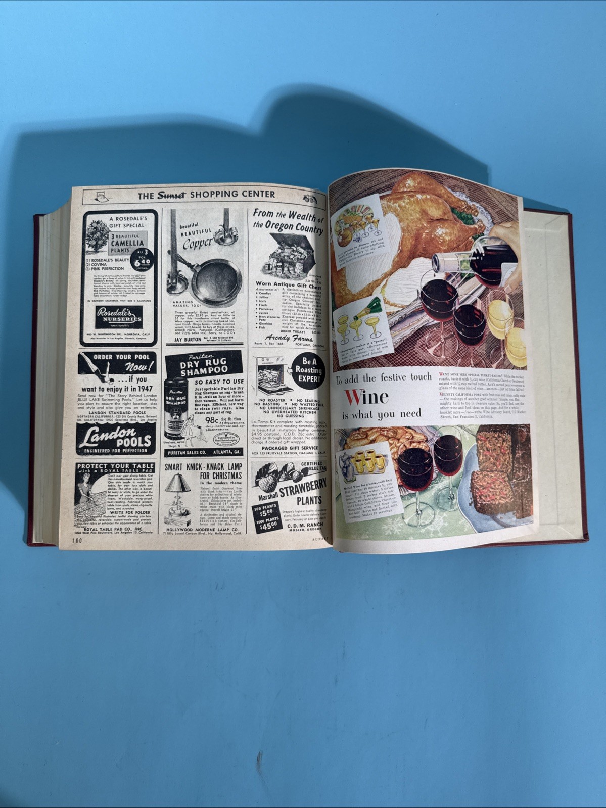 Vintage Complete Sunset Magazine 1946 Jan-Dec Bound Red Southwest Red Book OOP