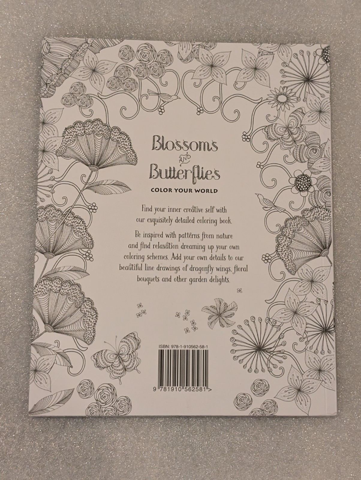 New! Blossoms And Butterflies, Color Your World (Jane Heyes) intricate coloring