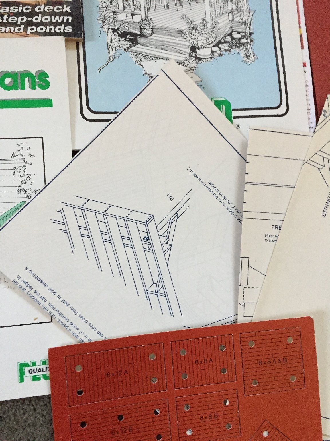 Deck Building Plans Manuals DIY Redwood Outdoor Design Construction Lot