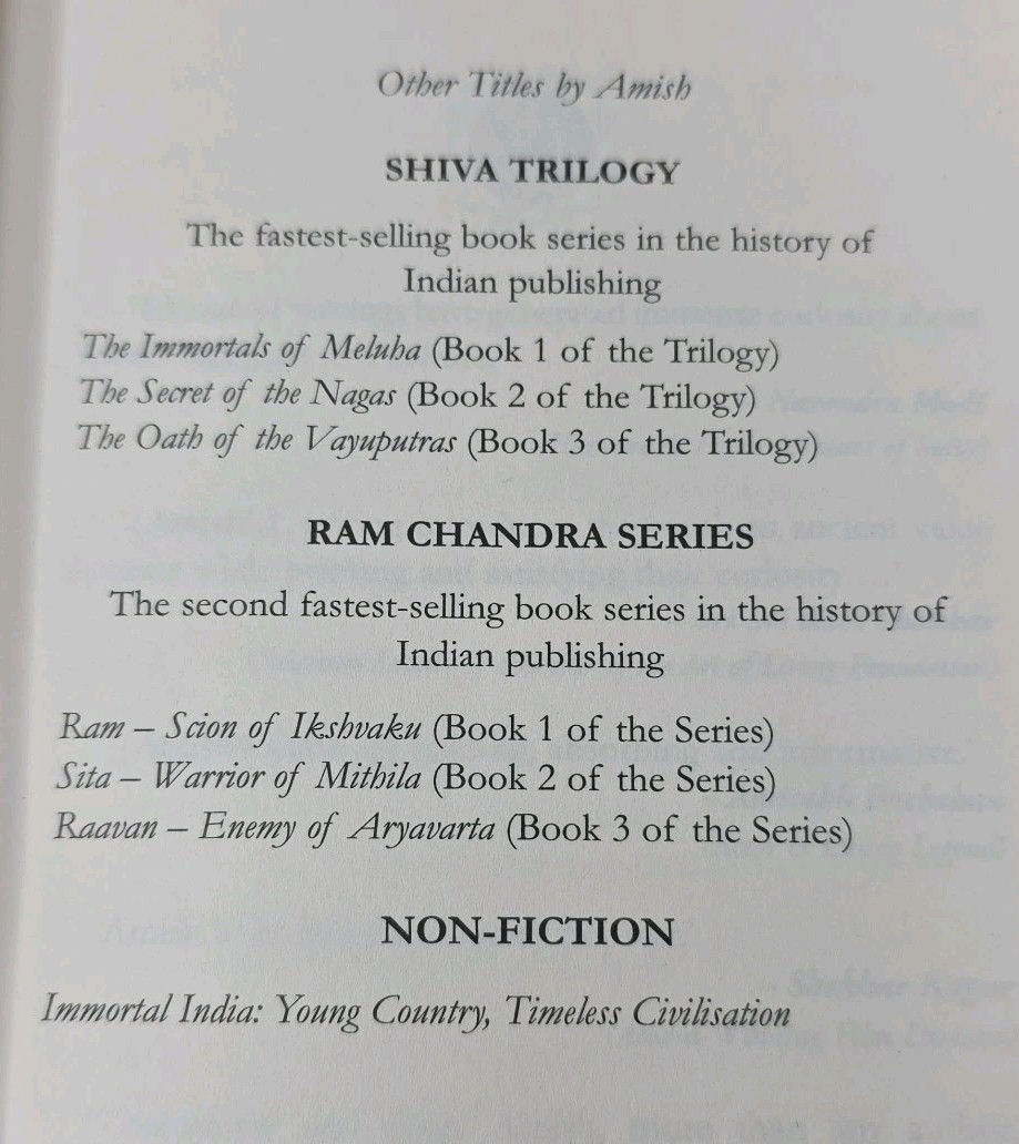 Amish Tripathi – Ram Chandra 4 Book Series & Shiva Trilogy 3 Book Lot of 8