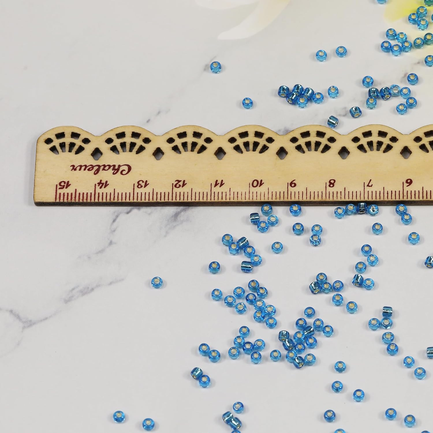 Dark Lake Blue Sliver Lined Color Size 3mm Seed Beads About 3600pcs/100Grams in
