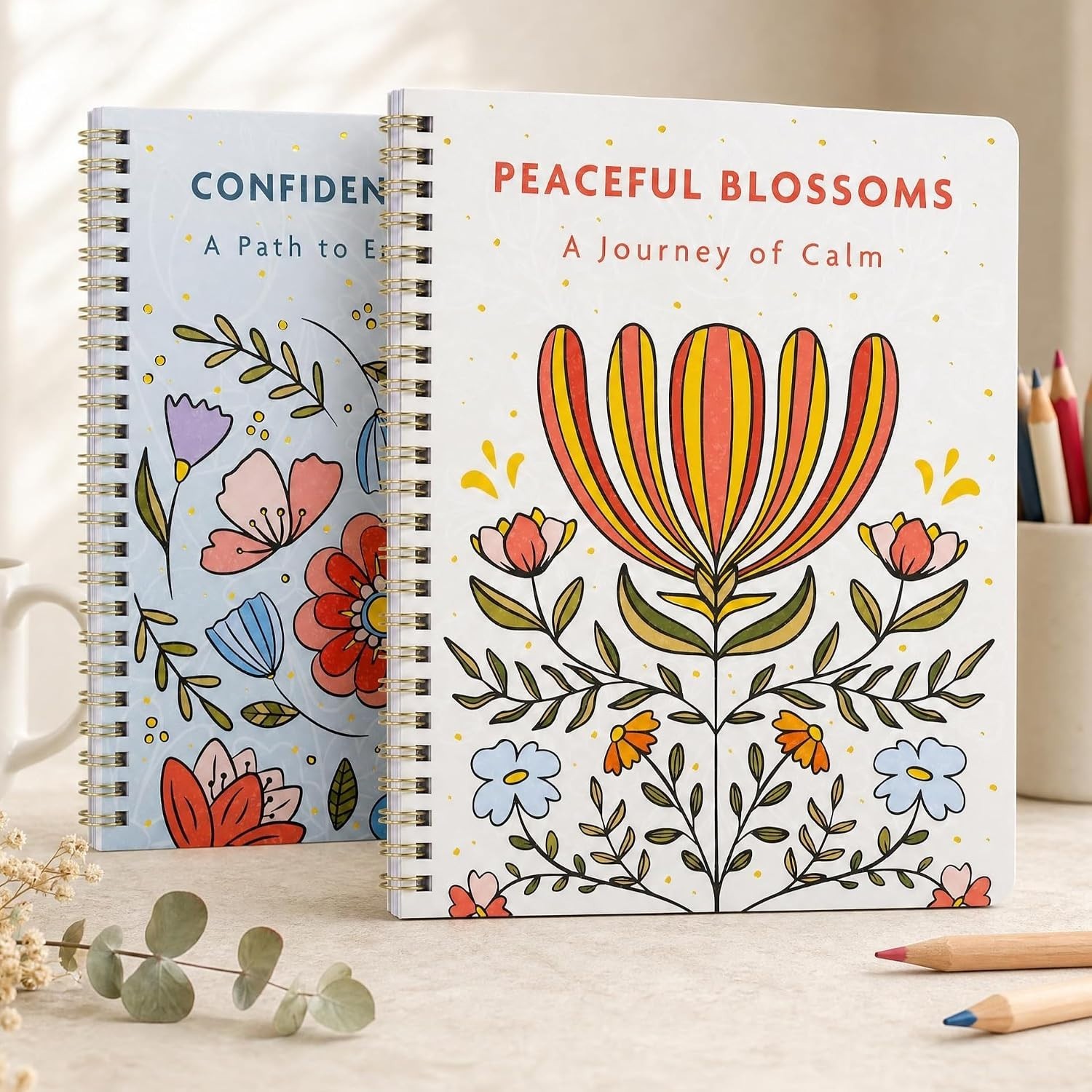 Relax and Create: Adult Coloring Book Set for Mindfulness & Joy – Women’s Gift