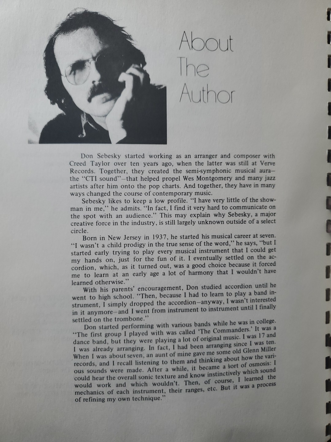 The Contemporary Arranger Don Sebesky 1979 Alfred Spiral Jazz Orchestration