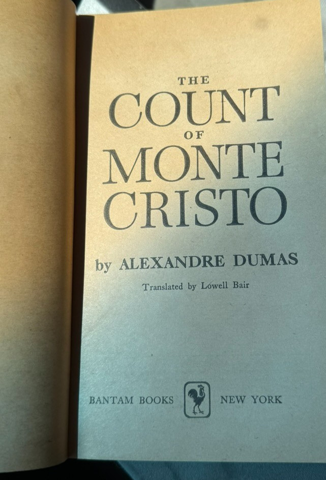 The Count of Monte Cristo Alexandre Dumas Vintage 1956 Bantam Paperback Book
