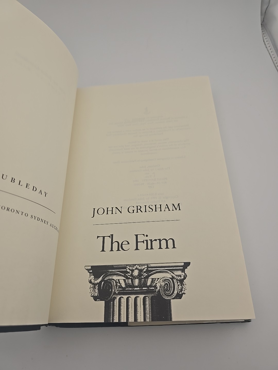 The Firm John Grisham Hardcover 1991 Legal Thriller Novel