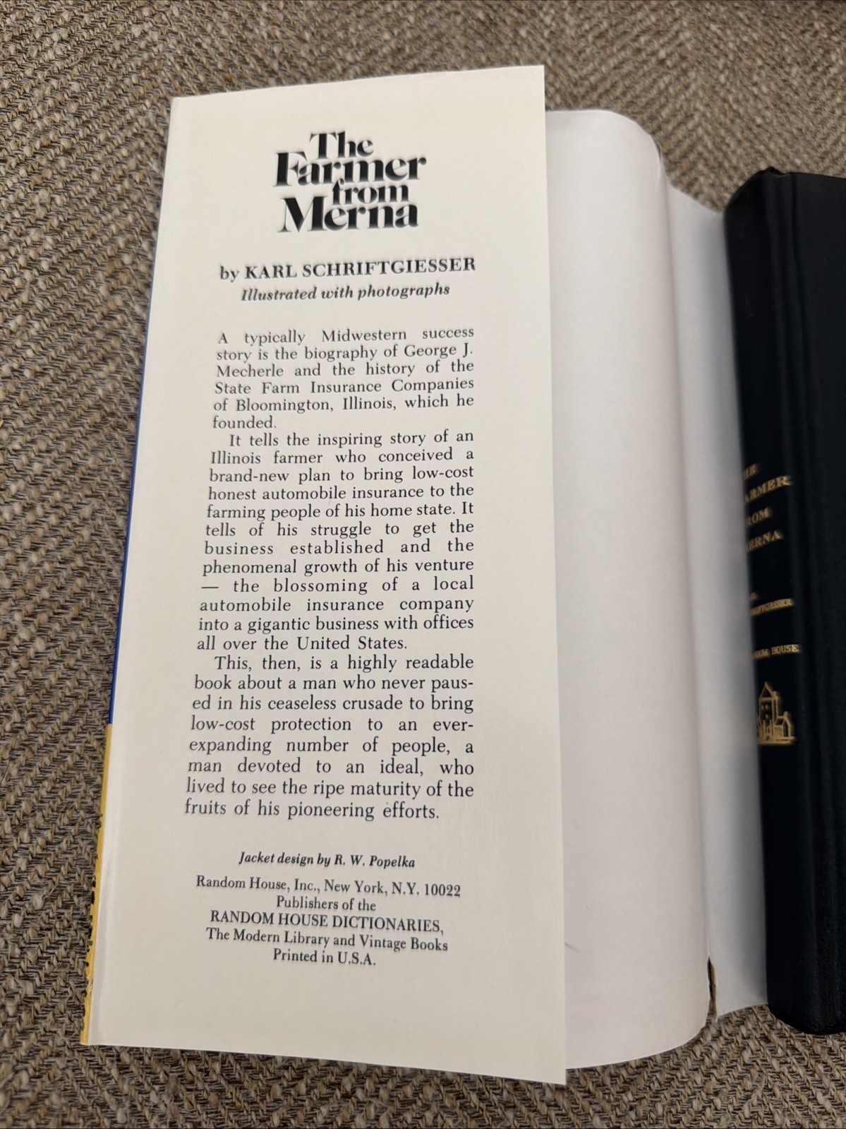 The Farmer from Merna by Karl Schriftgiesser HC DJ 1955
