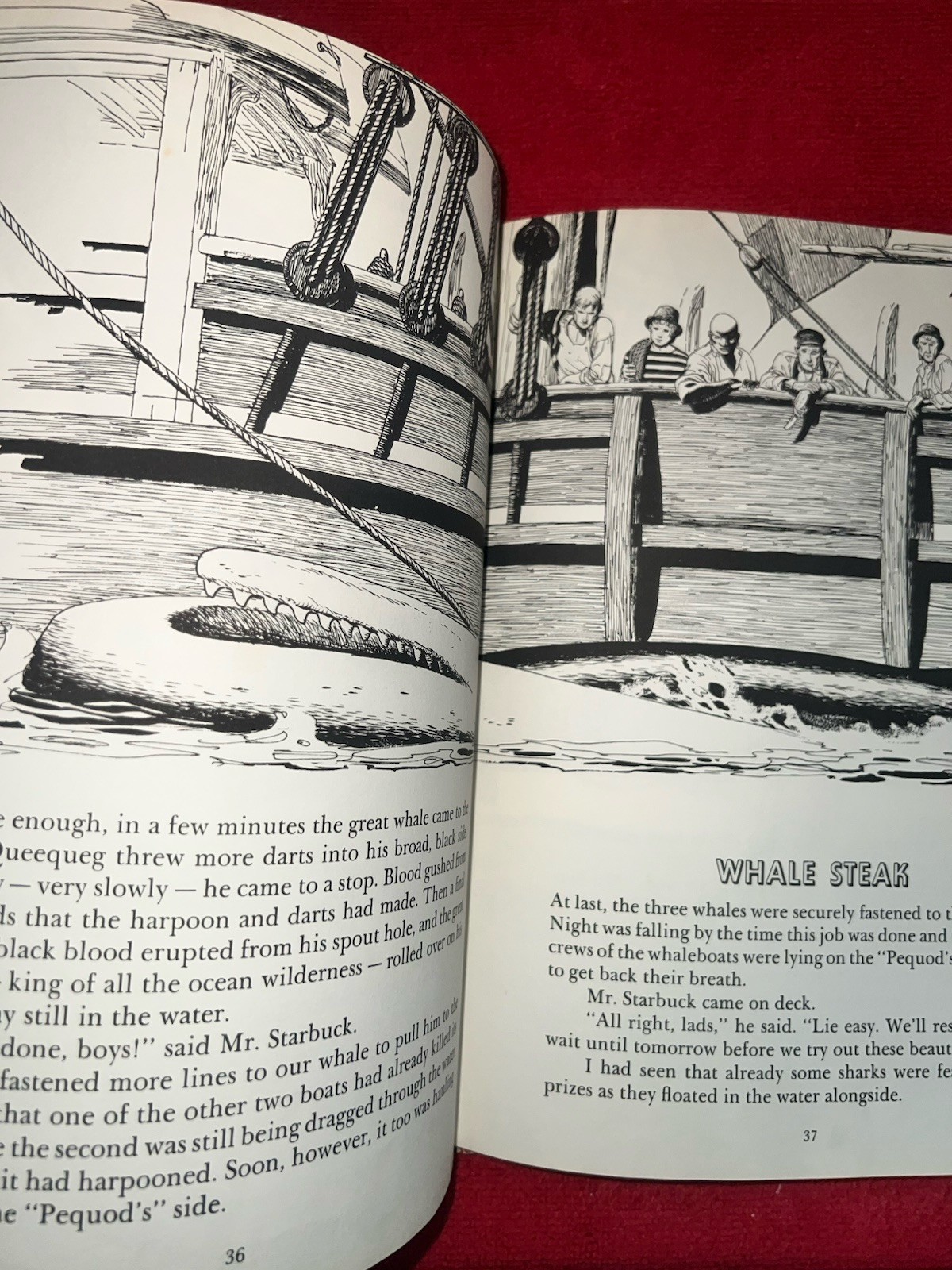 Herman Melville’s MOBY DICK 1956 Grosset & Dunlap Hardcover Illustrated🌟Rare