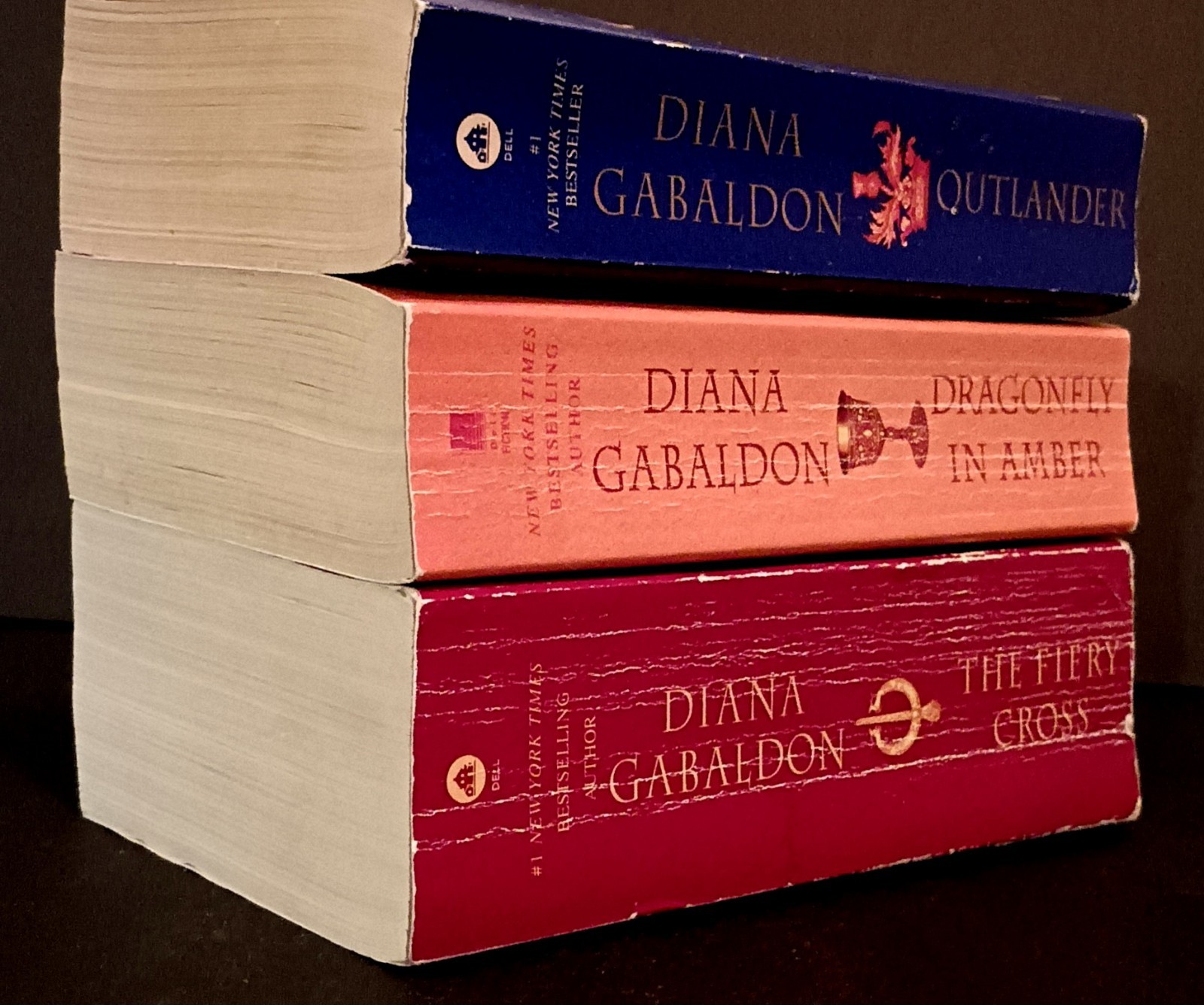 Diana Gabaldon Outlander Ser. (Lot of 3) Paperbacks- Fiery Cross-Echo-Dragonfly