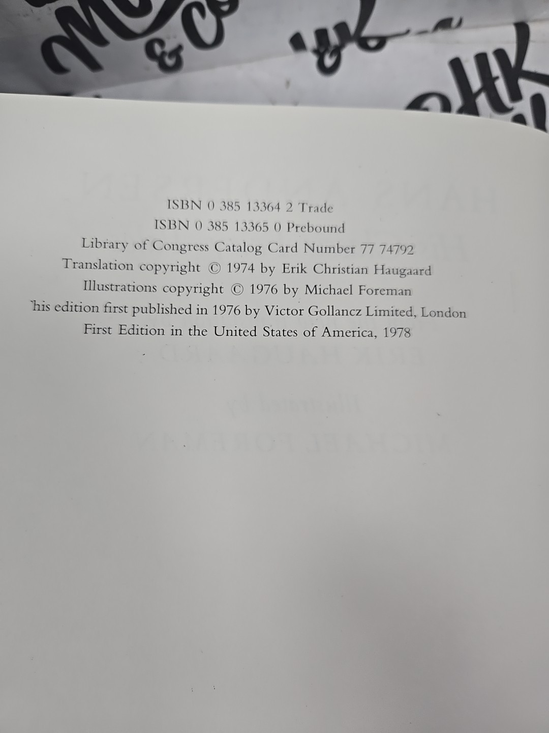 1978 HC DJ First Edition Hans Andersen Fairy Tales Michael Foreman FLC SH