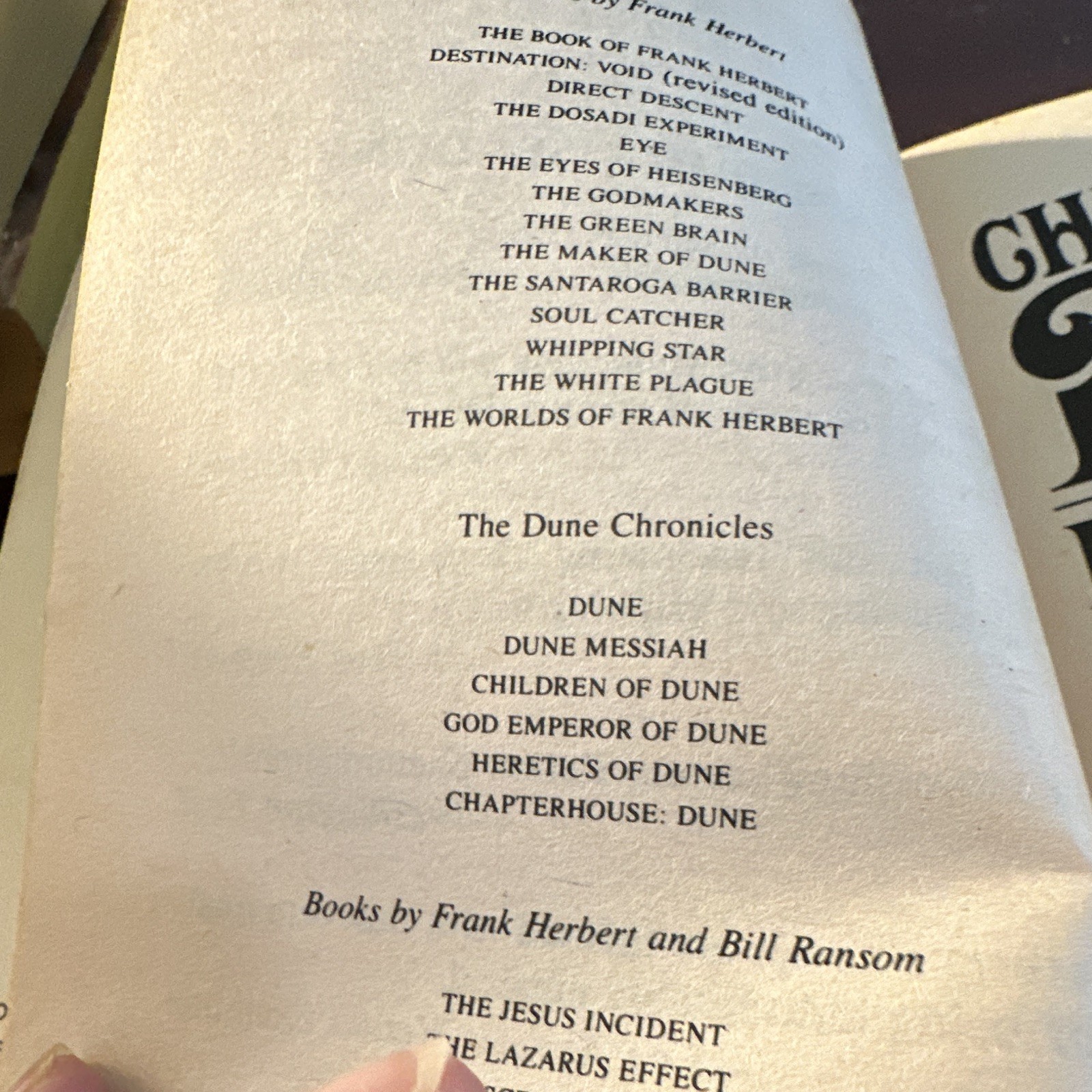 Ace Books Dune Chronicles Chapterhouse: Dune Frank Herbert Paperback 1985