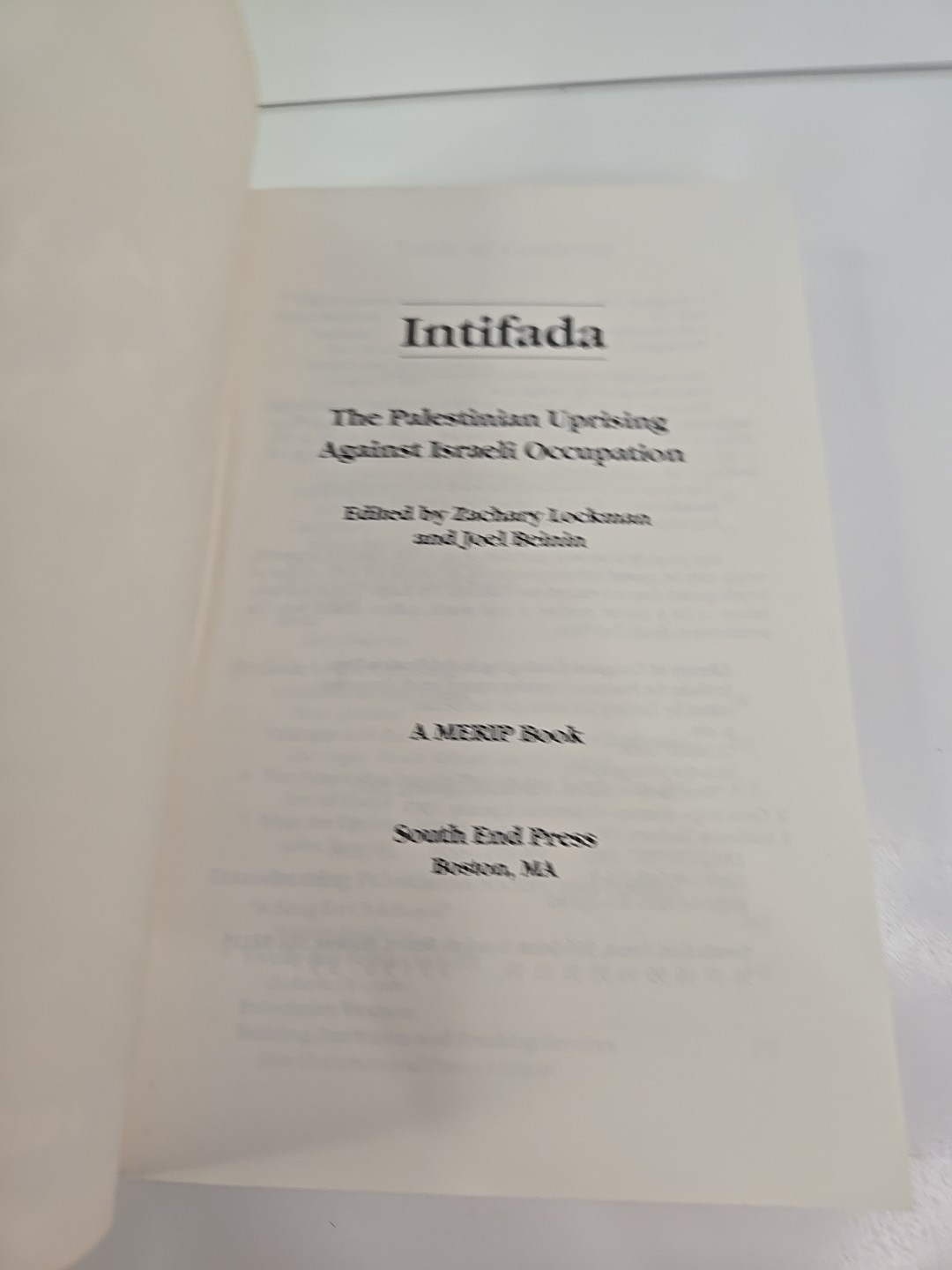 Intifada The Palestinian Uprising Against Israeli Occupation TPB G-418