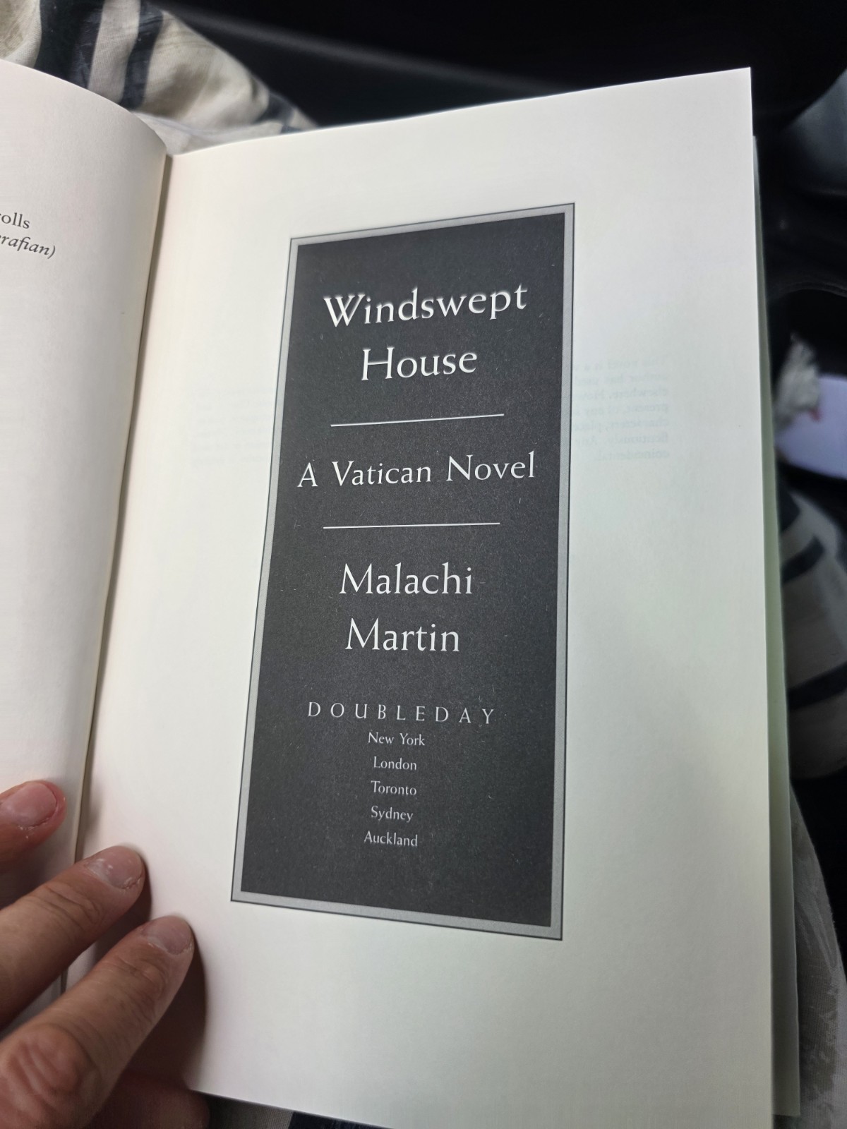 #8 Windswept House : A Vatican Novel, HC DJ by Martin, Malachi, 1st ed 1996