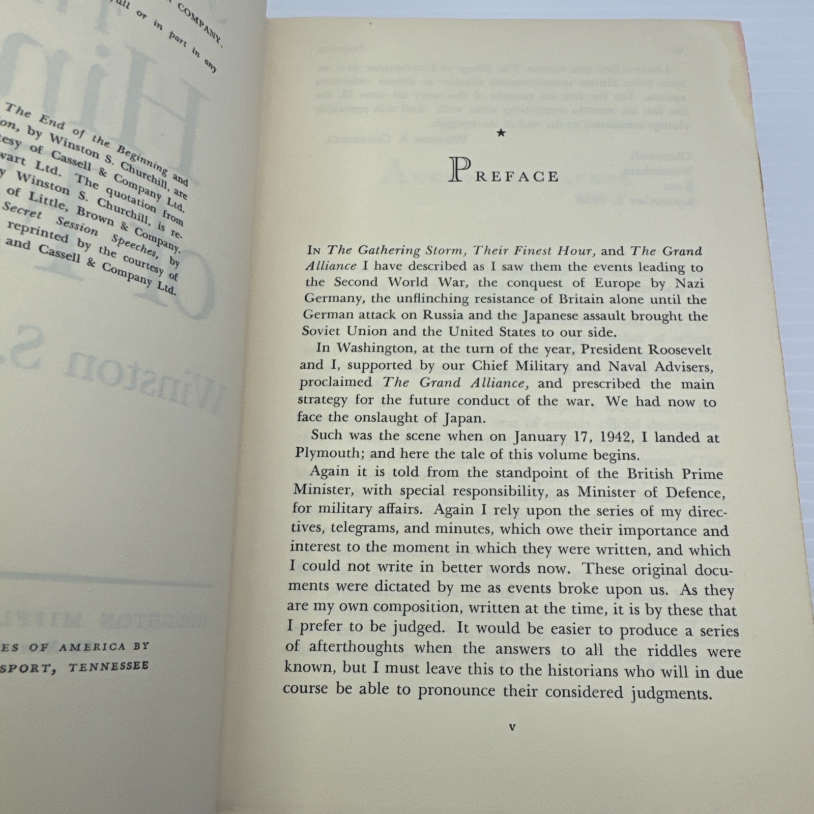 The Hinge of Fate Winston S. Churchill Hardcover The Second World War Series #4