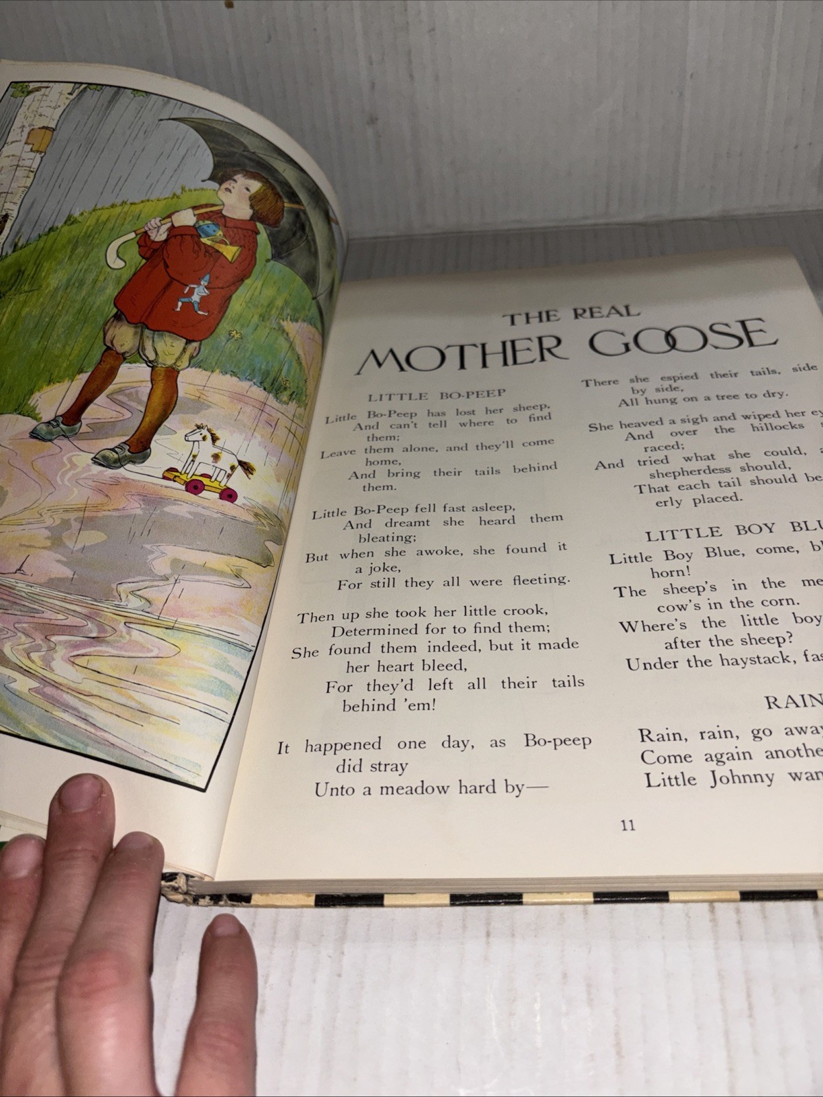 Vintage 1966 The Real Mother Goose Hardcover Nursery Rhymes Book 12×9.25″