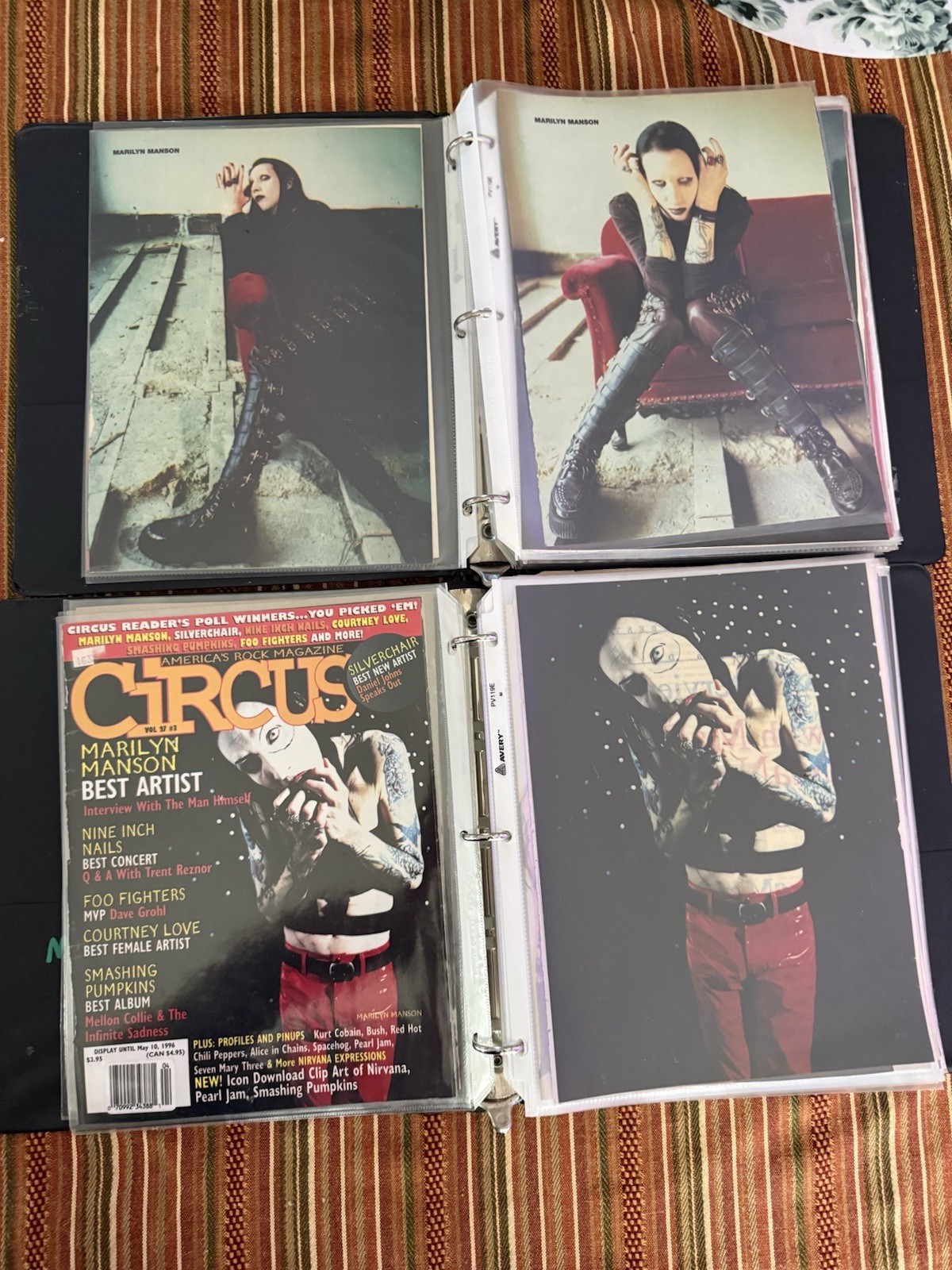 Marilyn Manson Lot Of 2 Binders Full Of 95-97 Magazine Articles 125 Pages