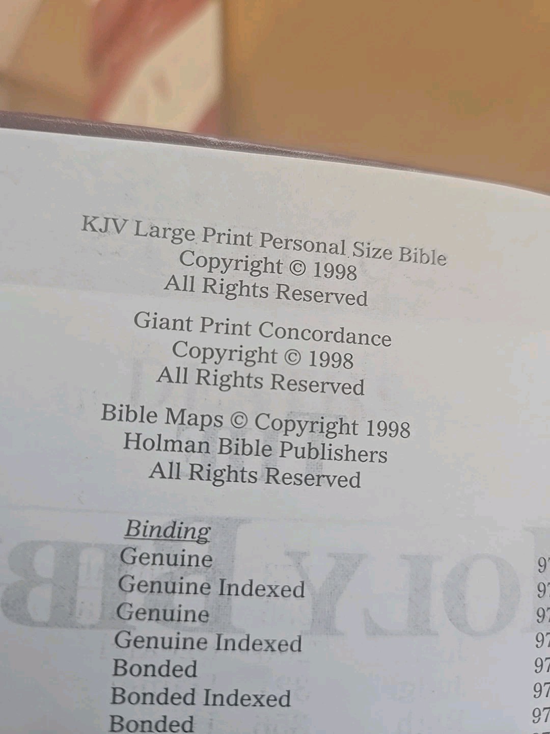 KJV Large Print Personal Size Reference Bible Saddle Brown Leather Touch King