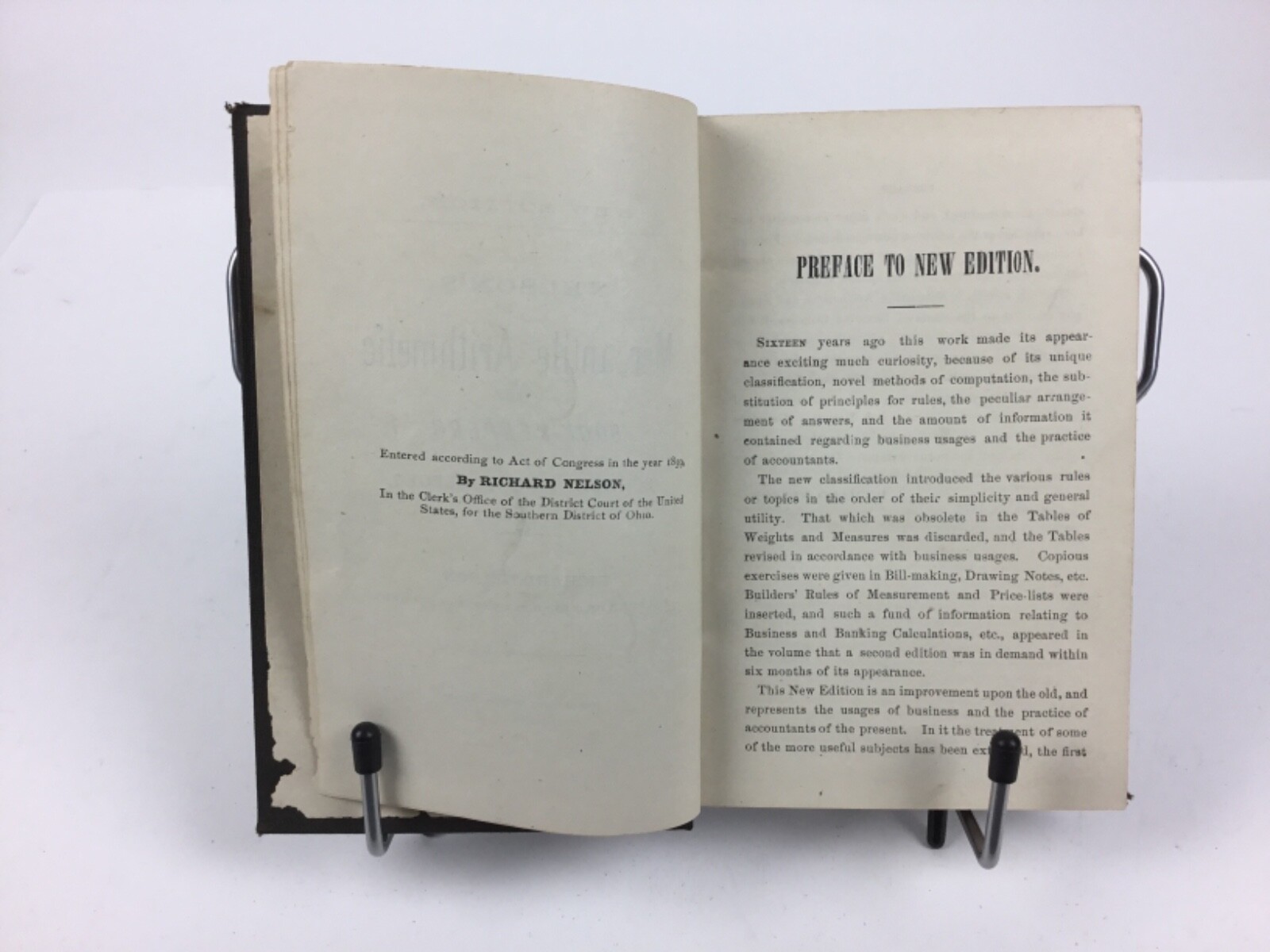 1876 Mercantile Arithmetic For Book-Keepers, New Edition, By Richard Nelson