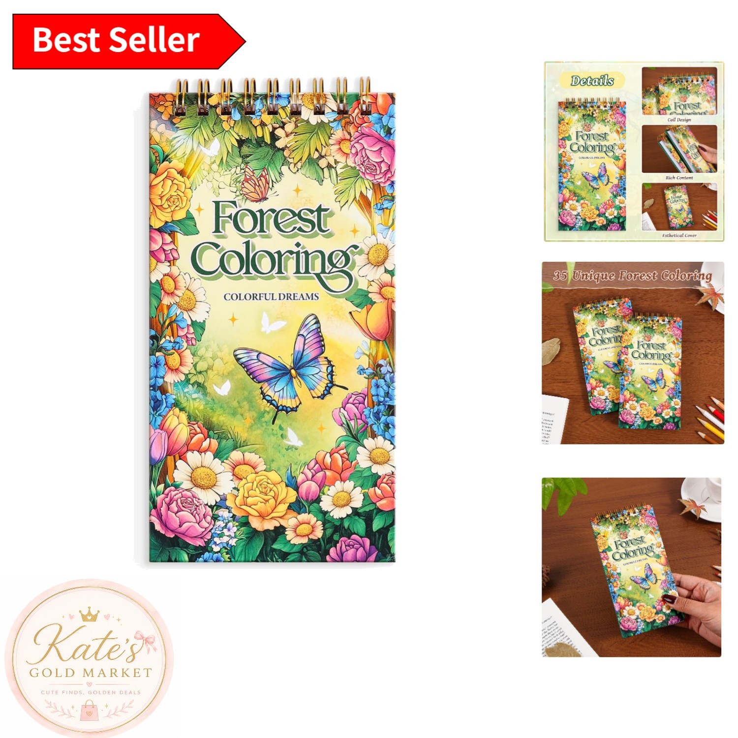 Forest Dreams Adult Coloring Book – 35 Pages for Relaxation & Stress Relief