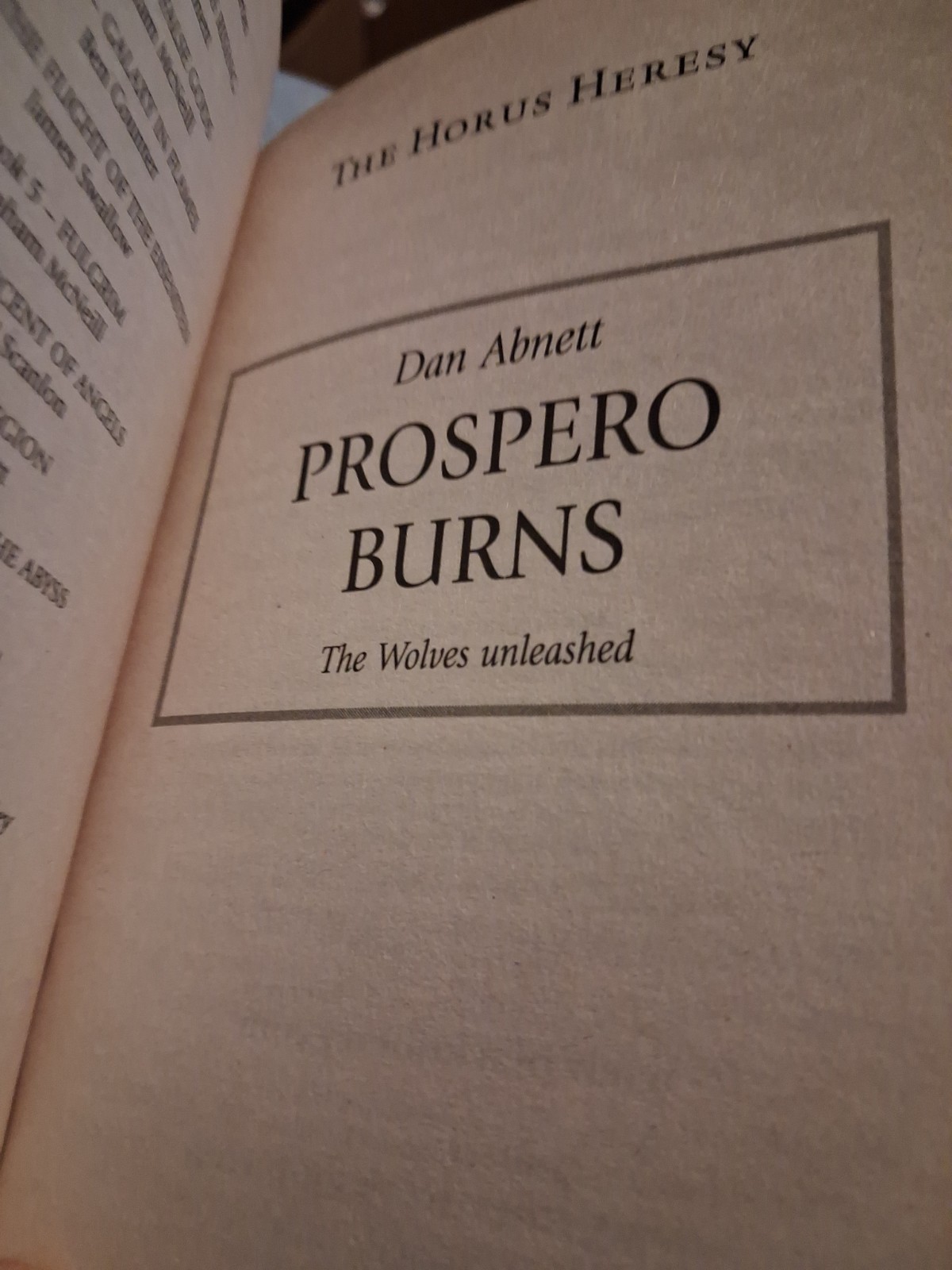 Prospero Burns by Dan Abnett (2010, Mass Market)