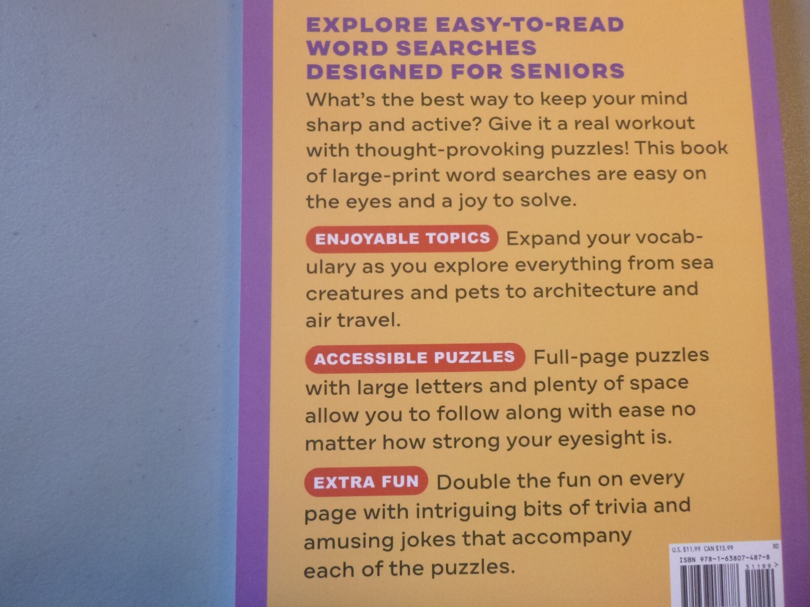 Extra Large Print Easy Word Search for Seniors by Rockridge Press