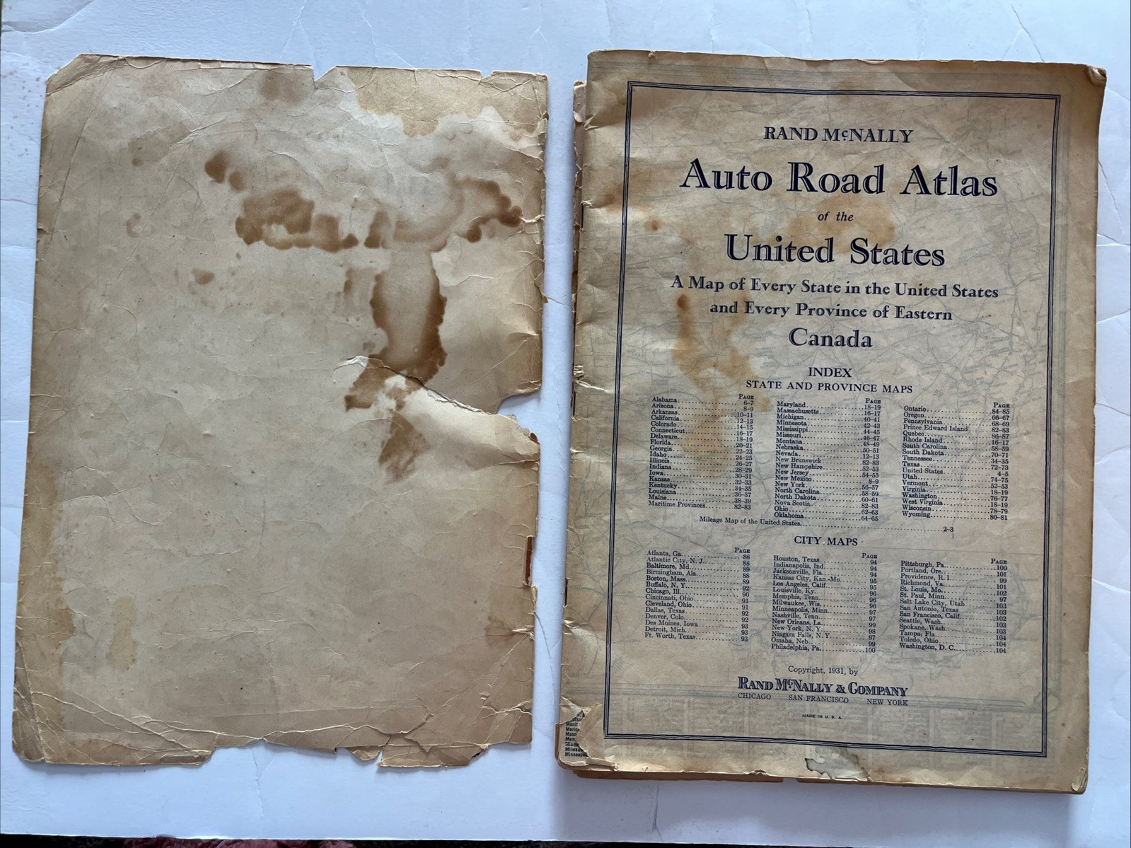 Rand McNally Auto Road Atlas of the United States: A Map of… – Original, 1931
