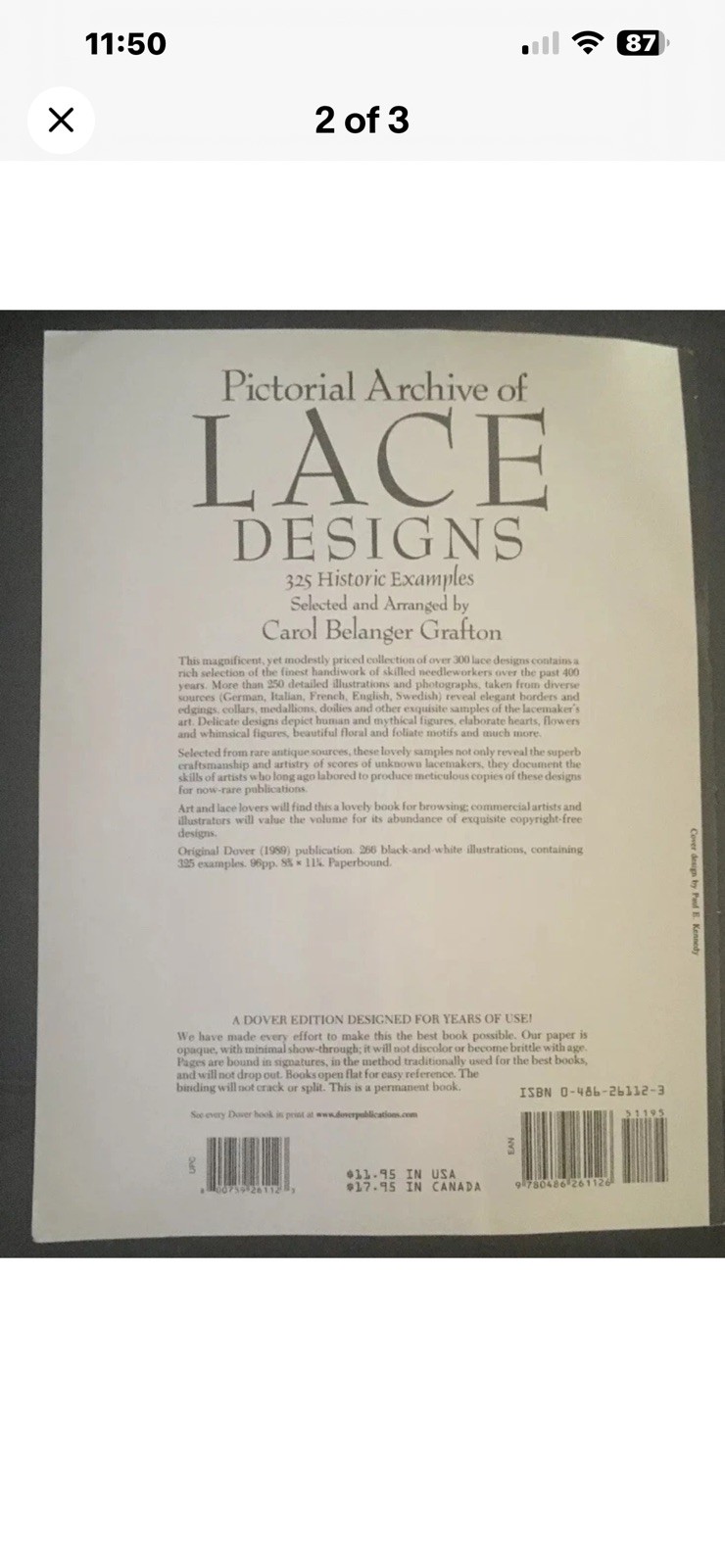 Dover Pictorial Archive: PictorialArchive of Lace Designs 325Historic Examples