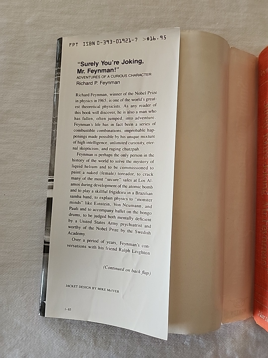 “Surely You’re Joking, Mr. Feynman!” by Richard P. Feynman 1985 Hardcover w/DJ