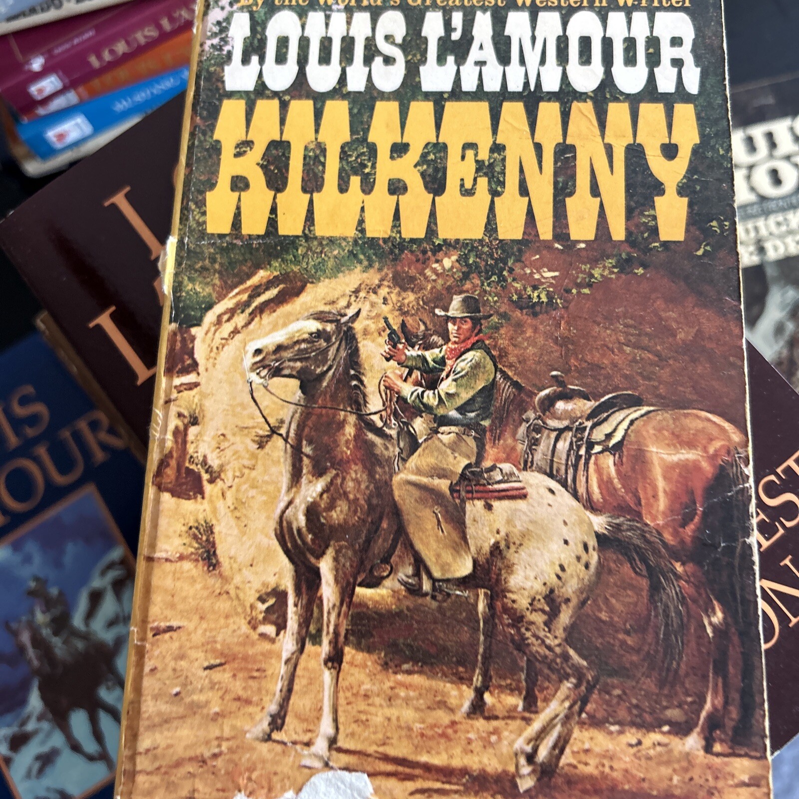 Lot of 10 Louis LAmour, paperback Western Books. Vintage Book Lot of 10