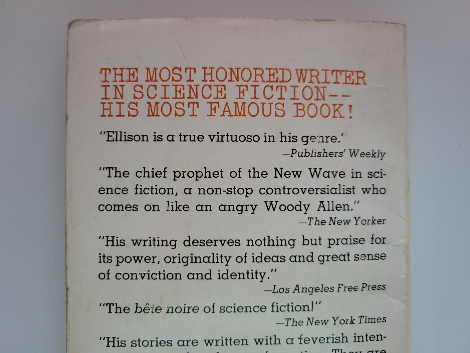 1972 I HAVE NO MOUTH & I MUST SCREAM 2ND PRINT PAPERBACK HARLAN ELLISON PYRAMID