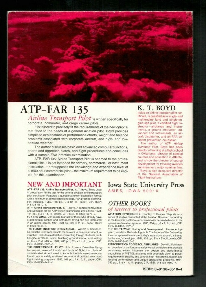 1983 ATP-FAR 135 Airline Transport Pilot by K.T. Boyd – Vintage Book