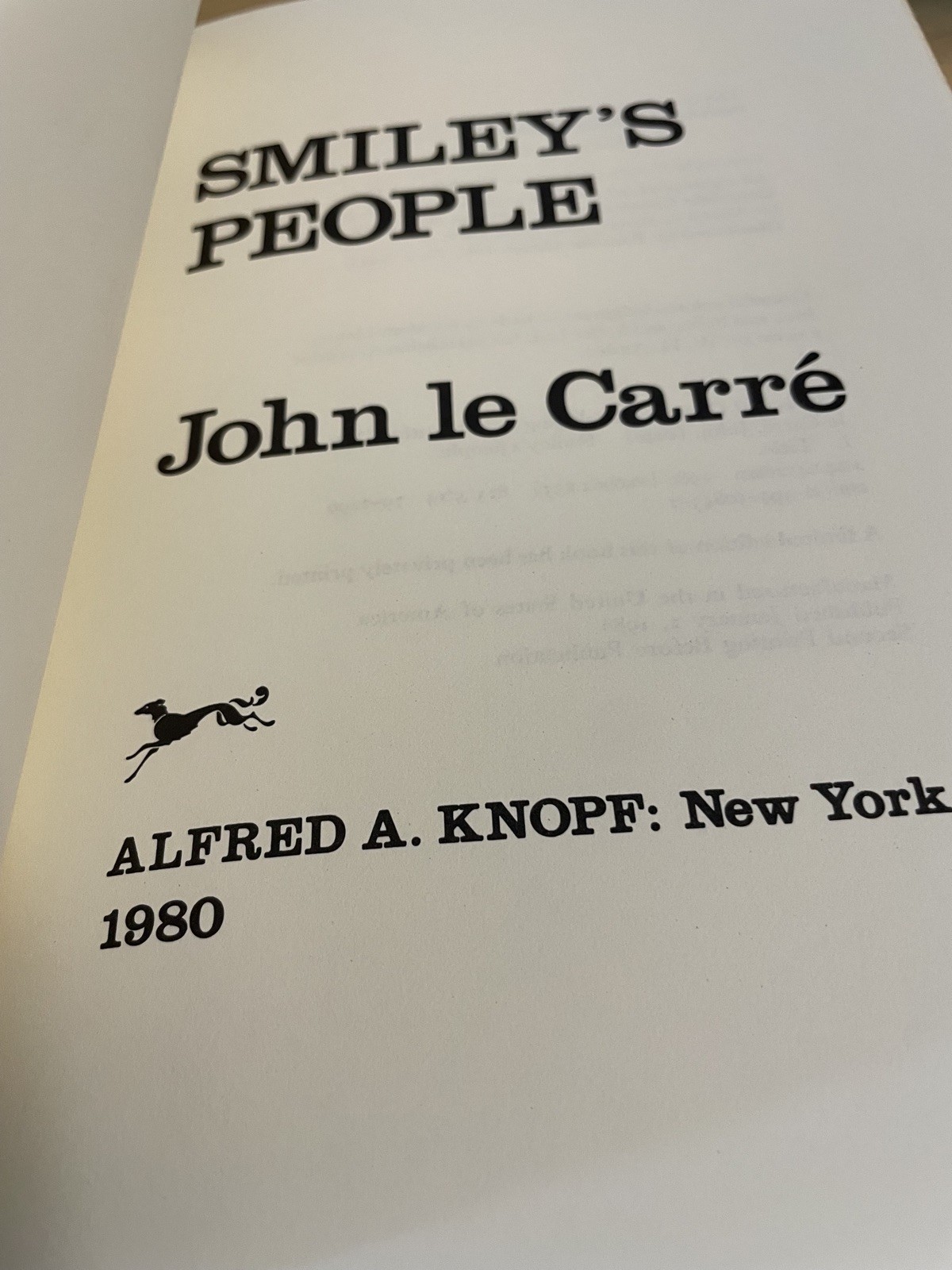 Smiley’s People by John le Carré (1980, second printing) Alfred A. Knopf