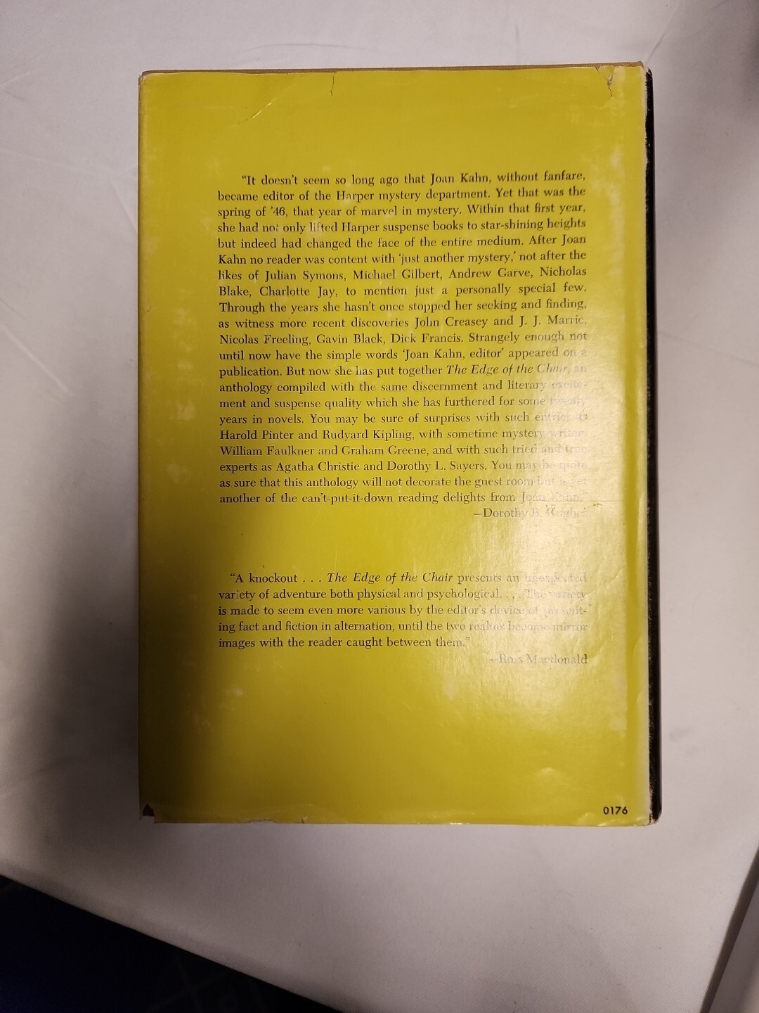 The Edge Of the Chair Joan Kahn editor Harper & Row 1st Ed HC w/DJ 1967 Suspense