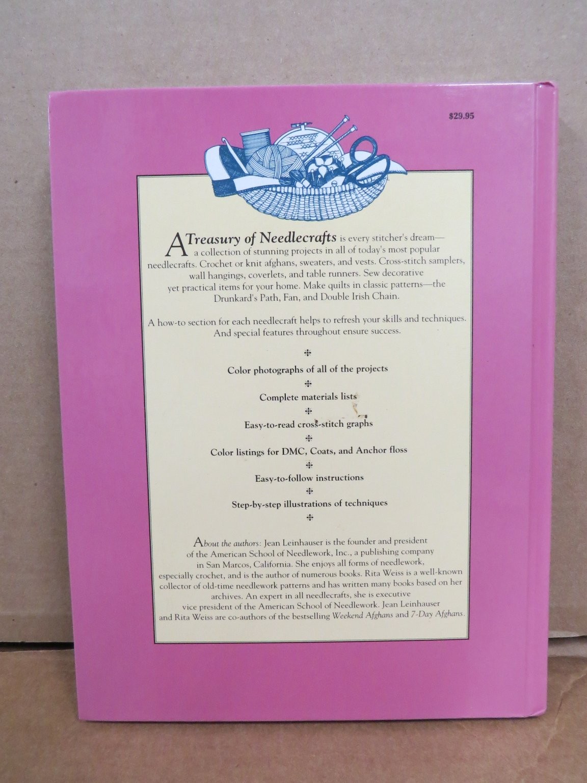 A Treasury of Needlecrafts Rita Weiss 1993 Crochet Knitting Quilting Rodale