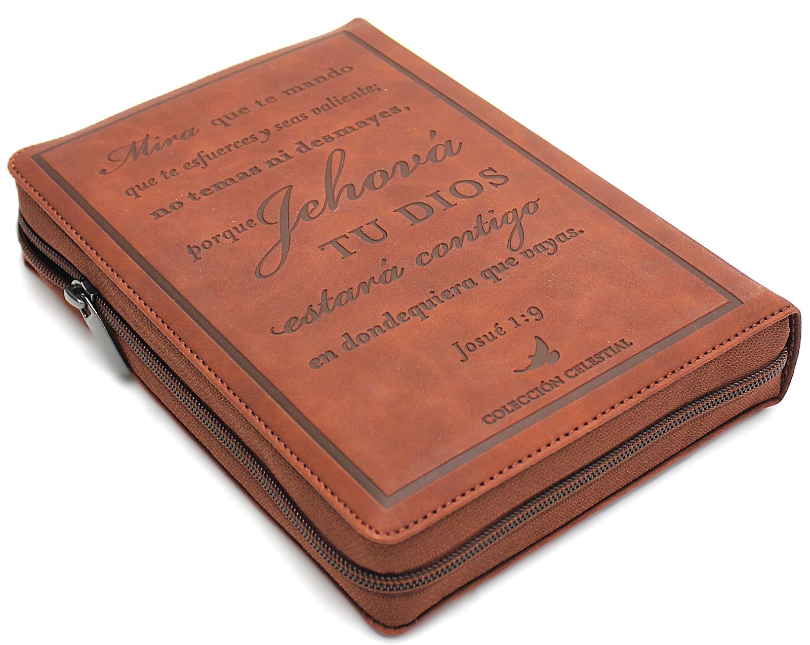 Biblia Reina Valera 1960 Letra Gigante cierre indice Cafe en Imitacion piel