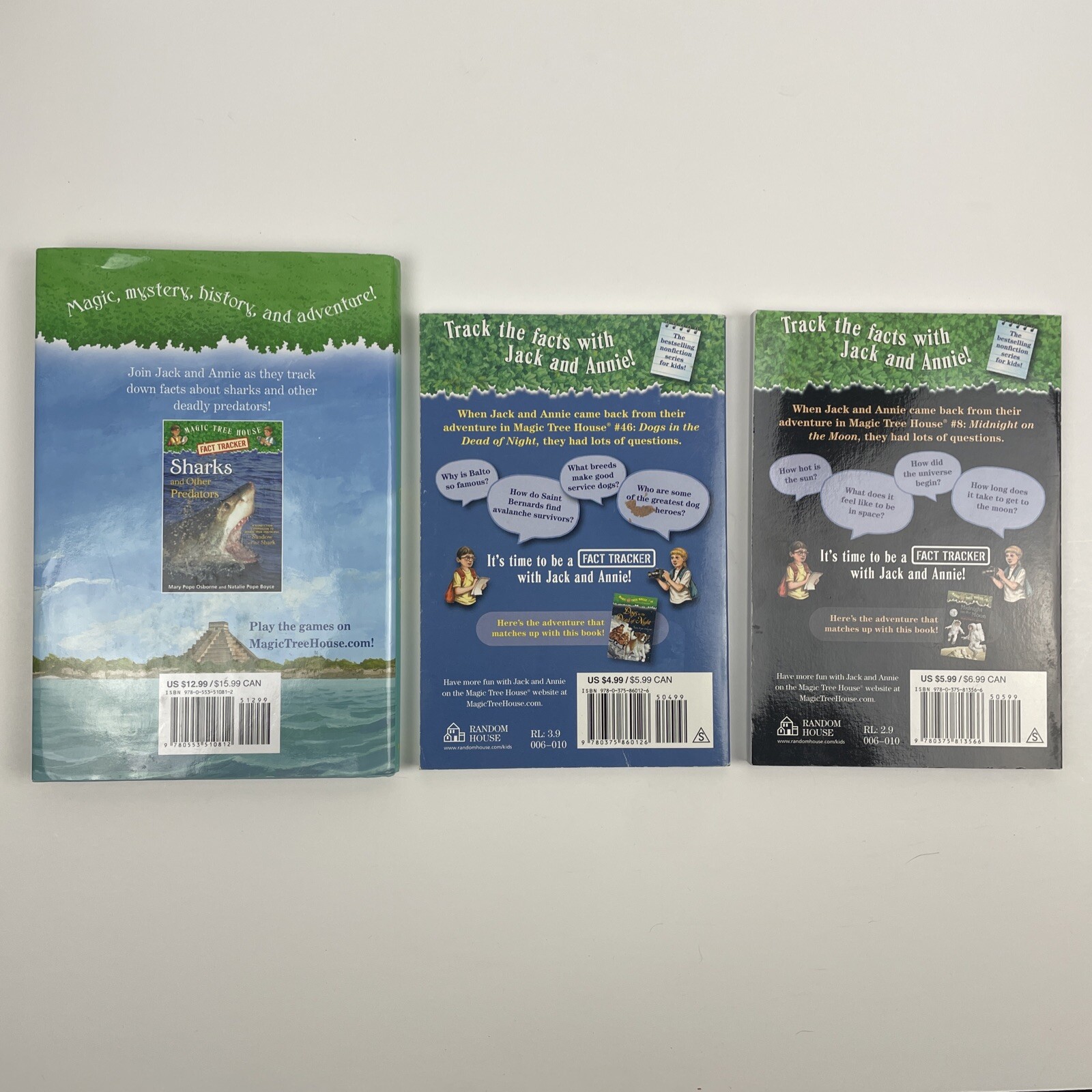 Magic Tree House Lot Fact Tracker Space,Dog Heroes, Book #53 Shadow of the Shark