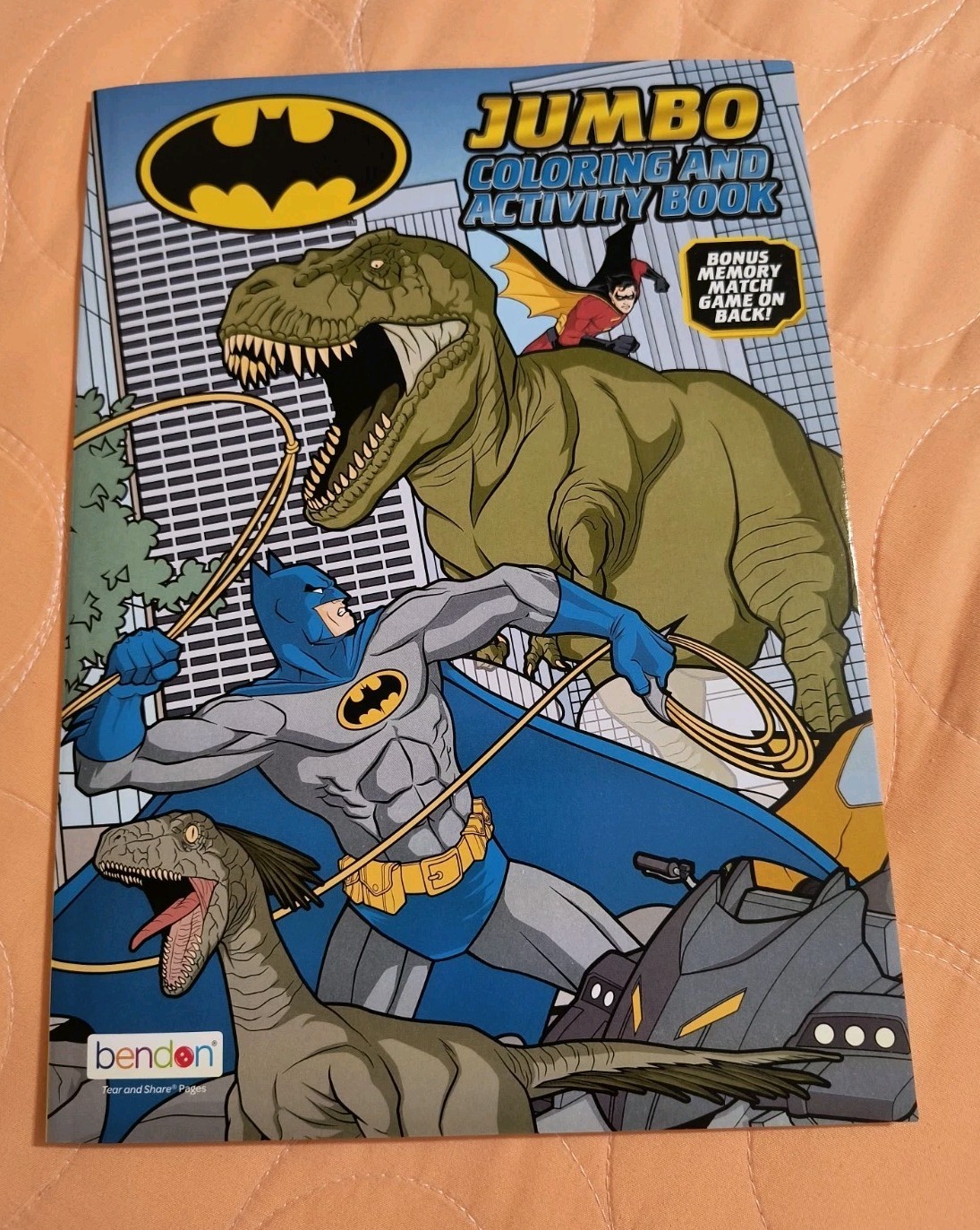 Batman & Dinosaurs Jumbo Coloring & Activity Book with Tear & Share Pages🆓Ship