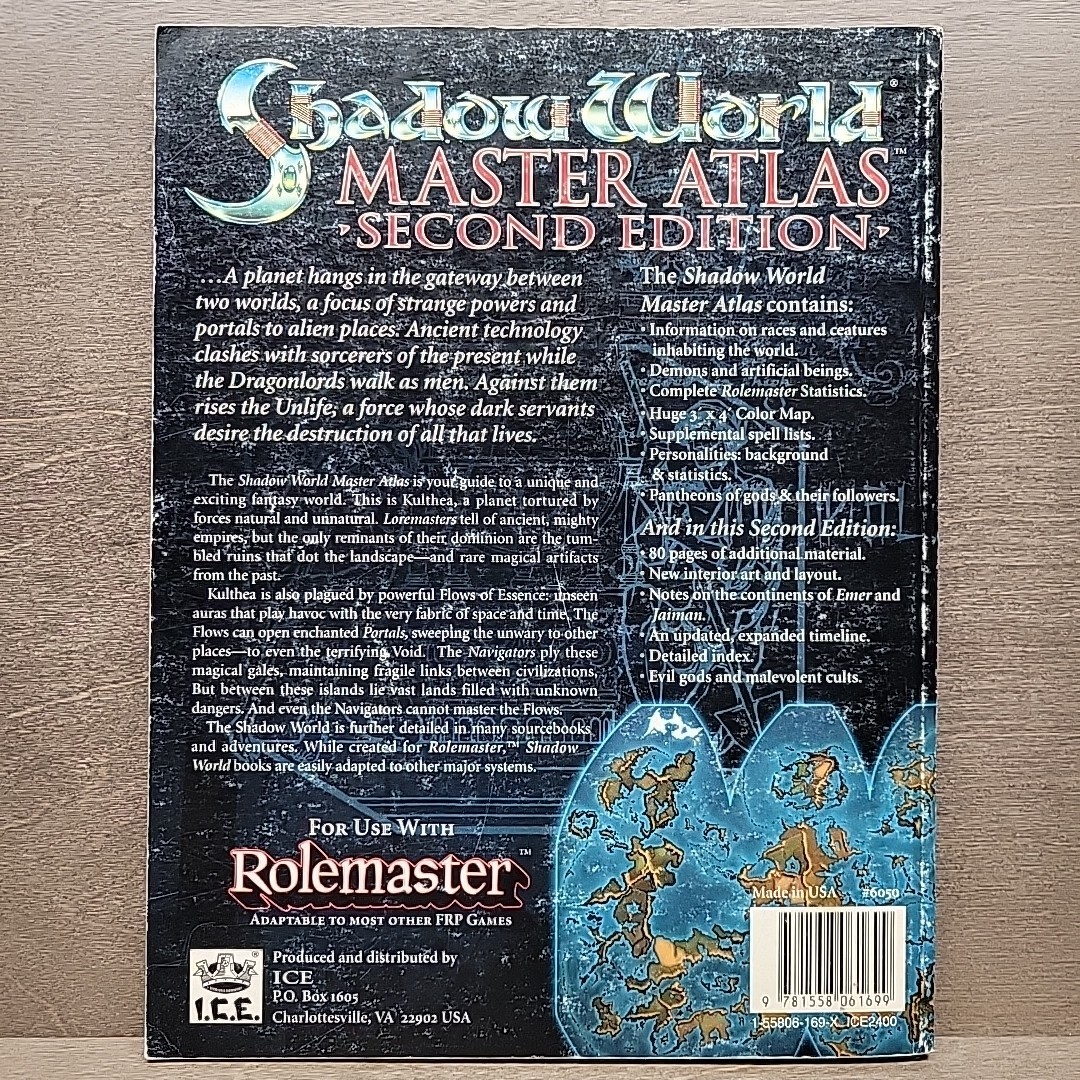 Shadow World Master Atlas Second Edition RPG Gaming Book For Use With Rolemaster