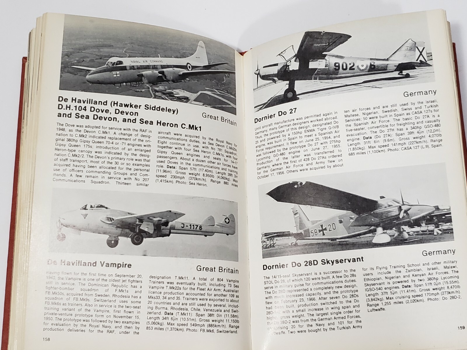 Military Aircraft of the World Hardcover John Taylor & Swanborough 1979 Book