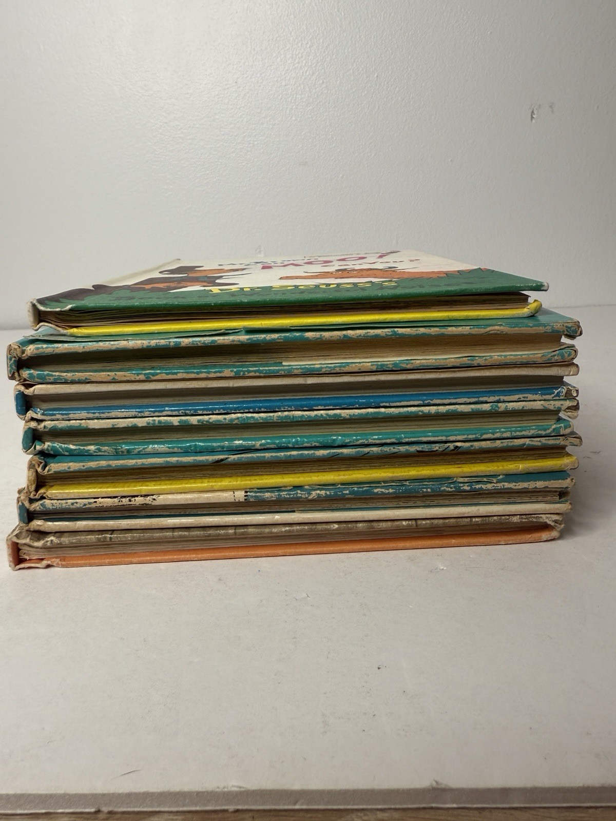 VTG 70s Dr Suess 1st Edition Books Lot of 7 with 1975 Cat in the Hat Plush Toy
