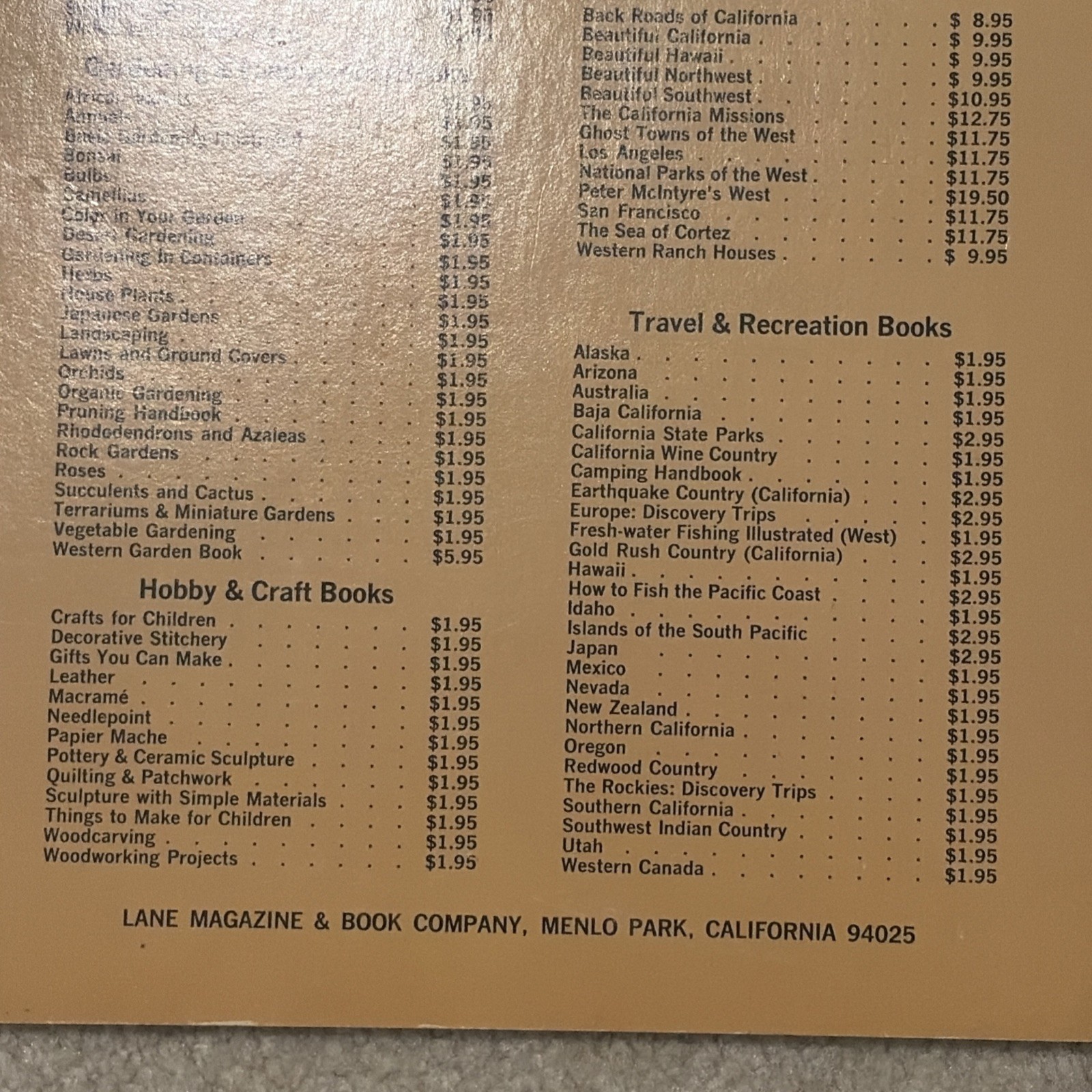 Sunset Woodworking Projects by the Editors of Sunset Magazine ©1973